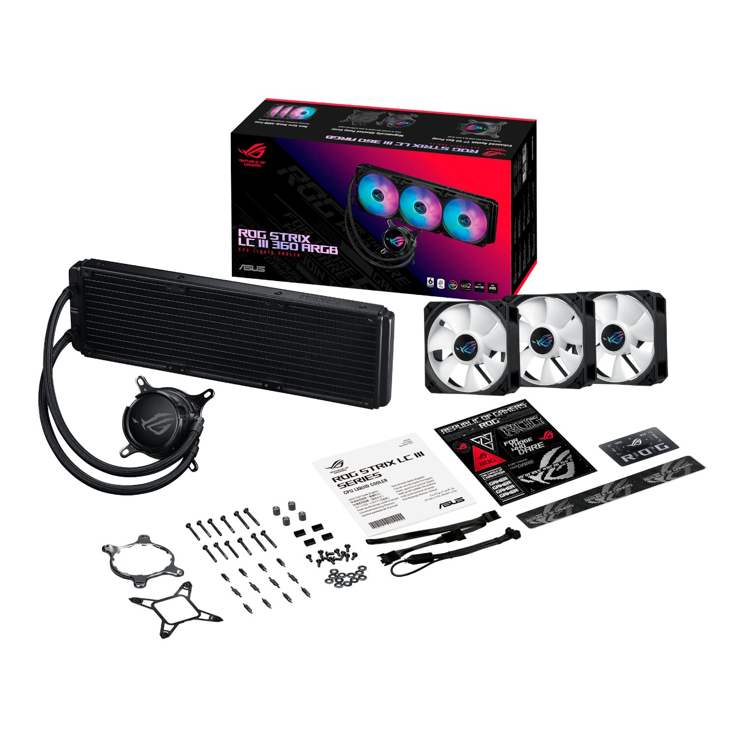 ASUS ROG Strix LC III 360 ARGB Liquid CPU Cooler - Black 6