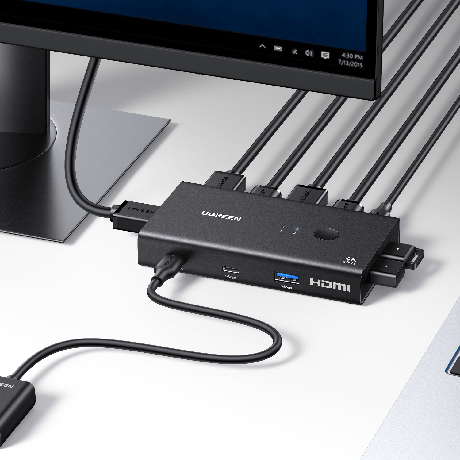 UGreen HDMI 2.0 KVM Switch 2-In-1 Out 5