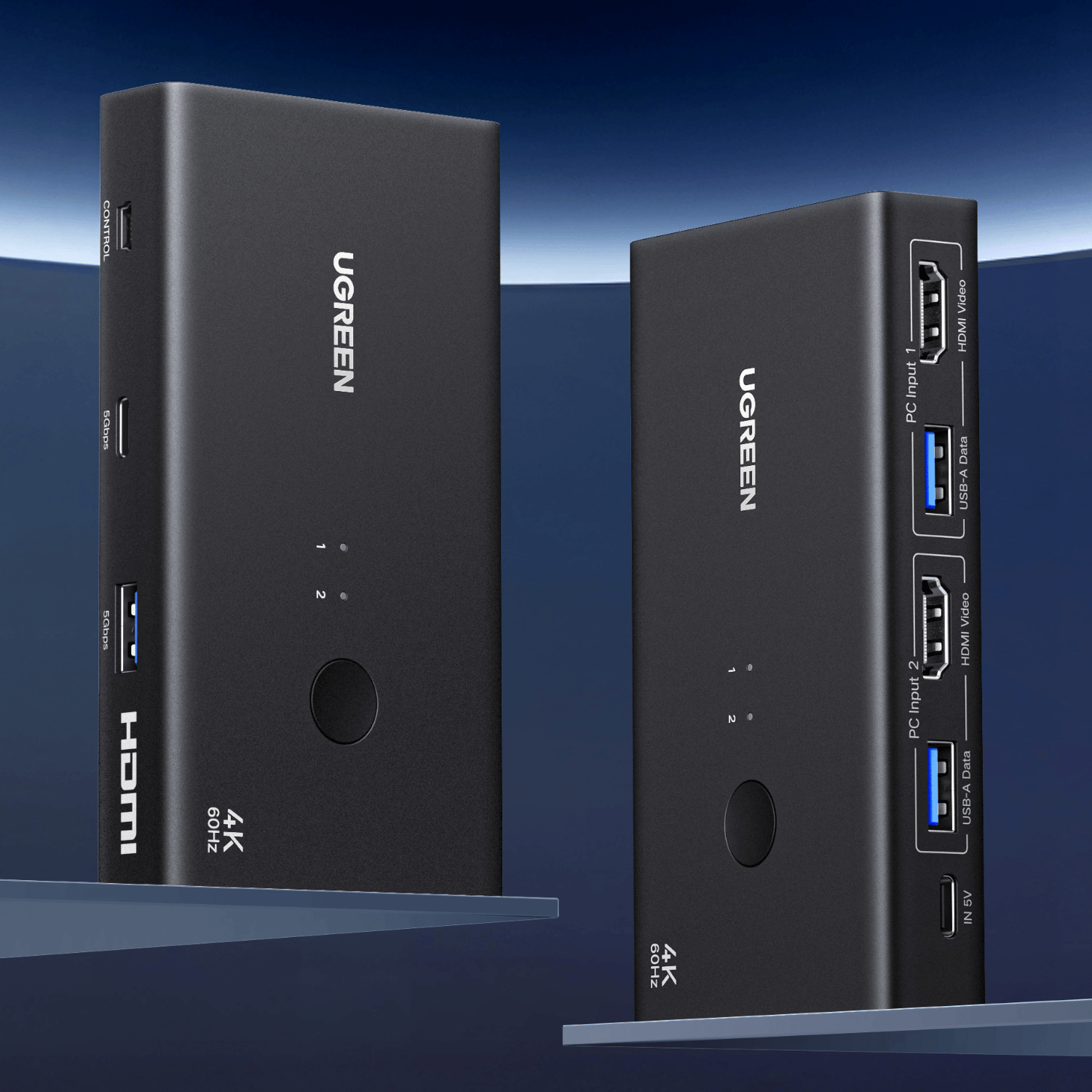 UGreen HDMI 2.0 KVM Switch 2-In-1 Out 6
