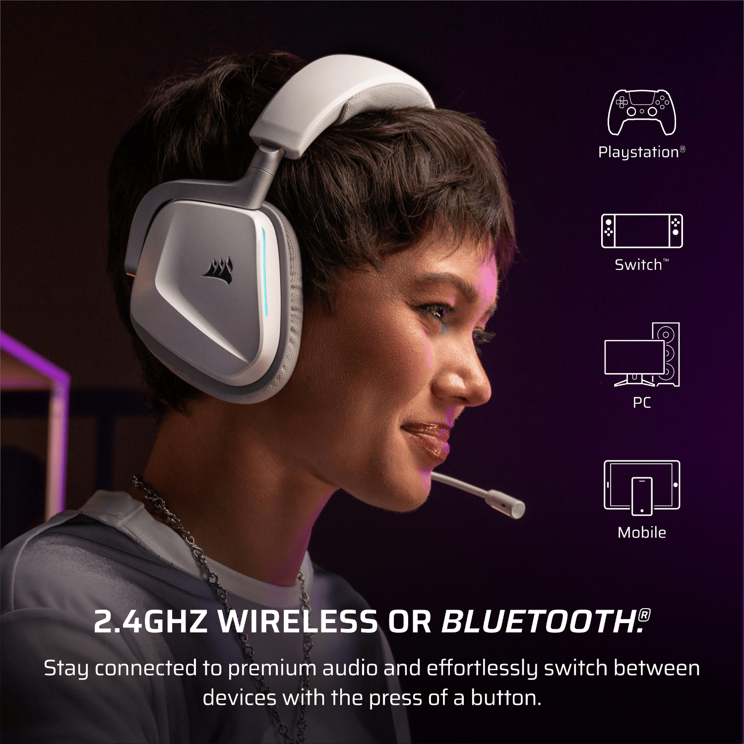 CORSAIR VOID v2 WIRELESS Gaming Headset - White 7