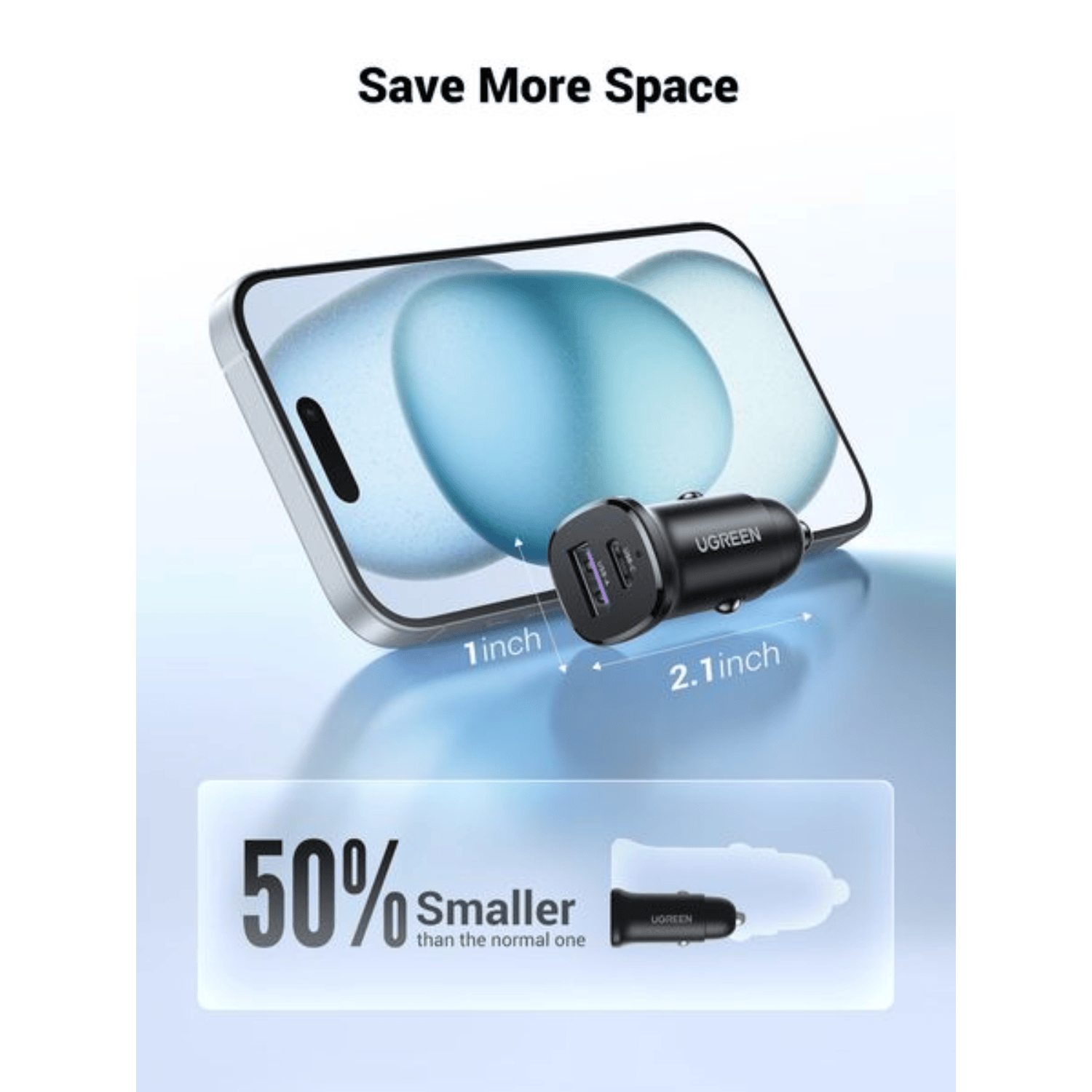 UGREEN Car Charger Fast Charging 30W 2Ports 5