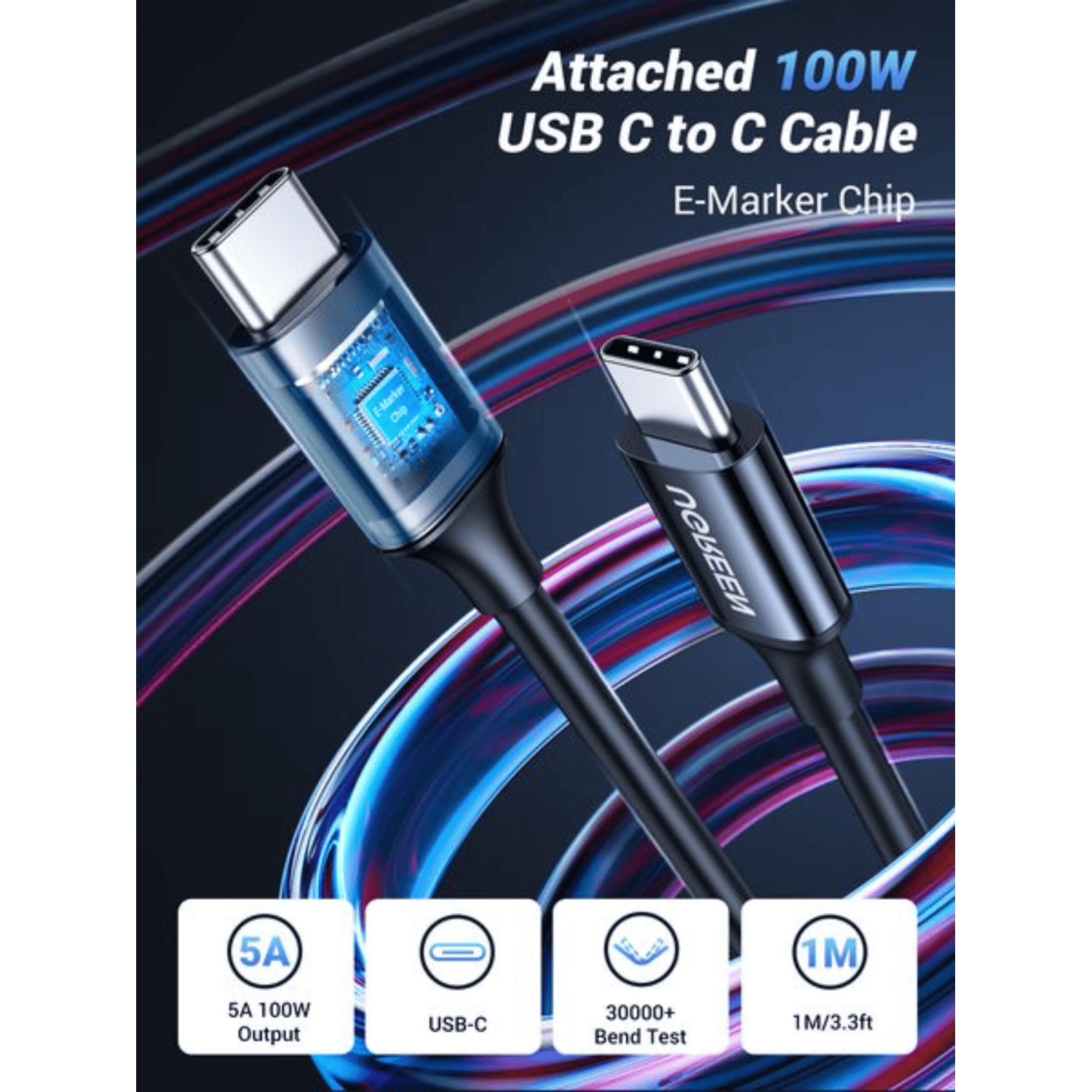 UGREEN 130W USB-C 3-port Car Charger 8