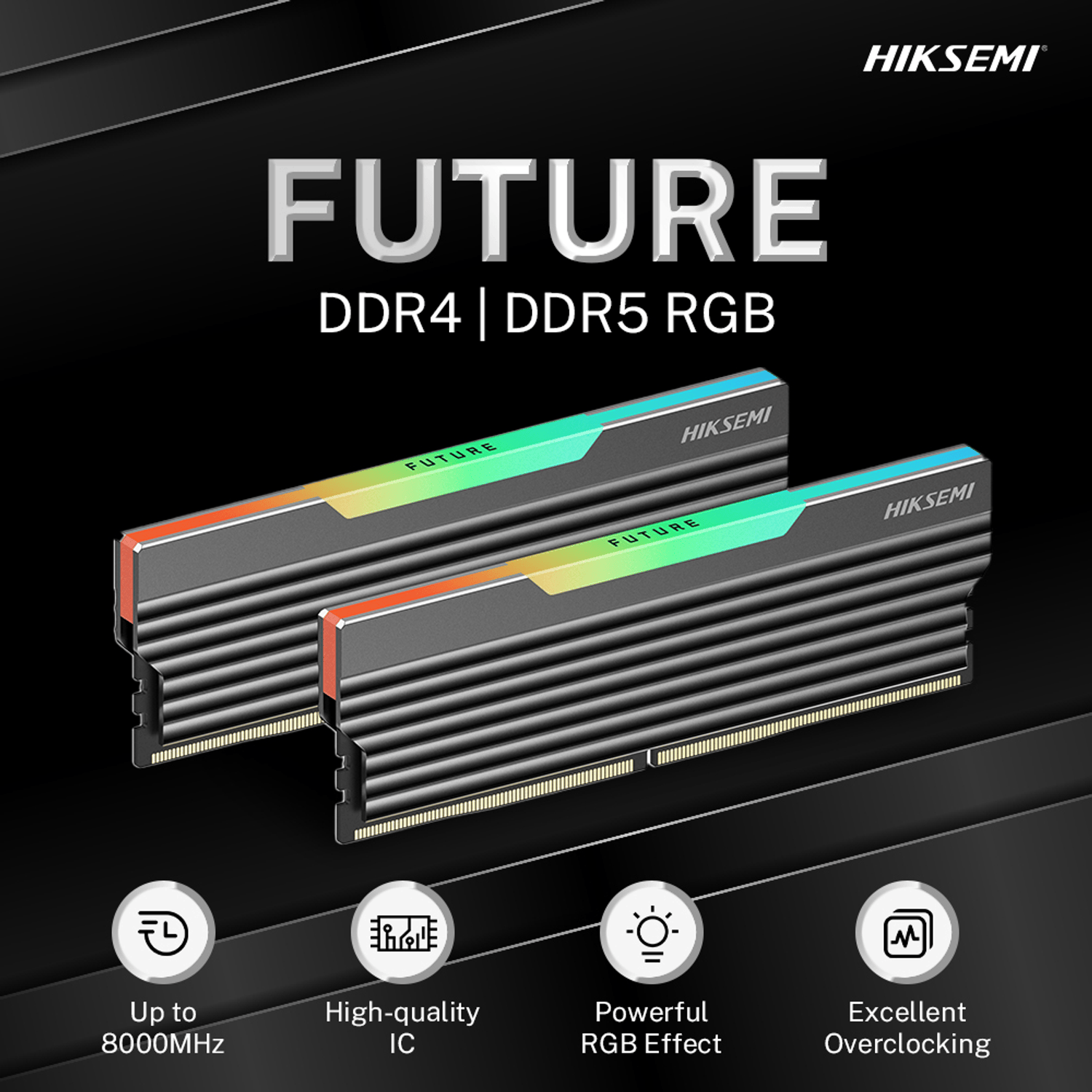 Hiksemi Future RGB 16GBKIT (2x8GB) 3600MHz DDR4 Desktop Gaming Memory Black 5