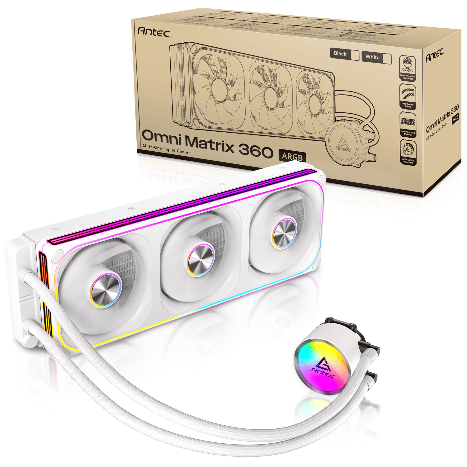 Antec Omni Matrix 360 ARGB CPU Liquid Cooler White view 10