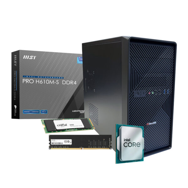 PCBUiLDER™ Intel Core i3-14100 HOME MASTER Windows 11 Desktop PC