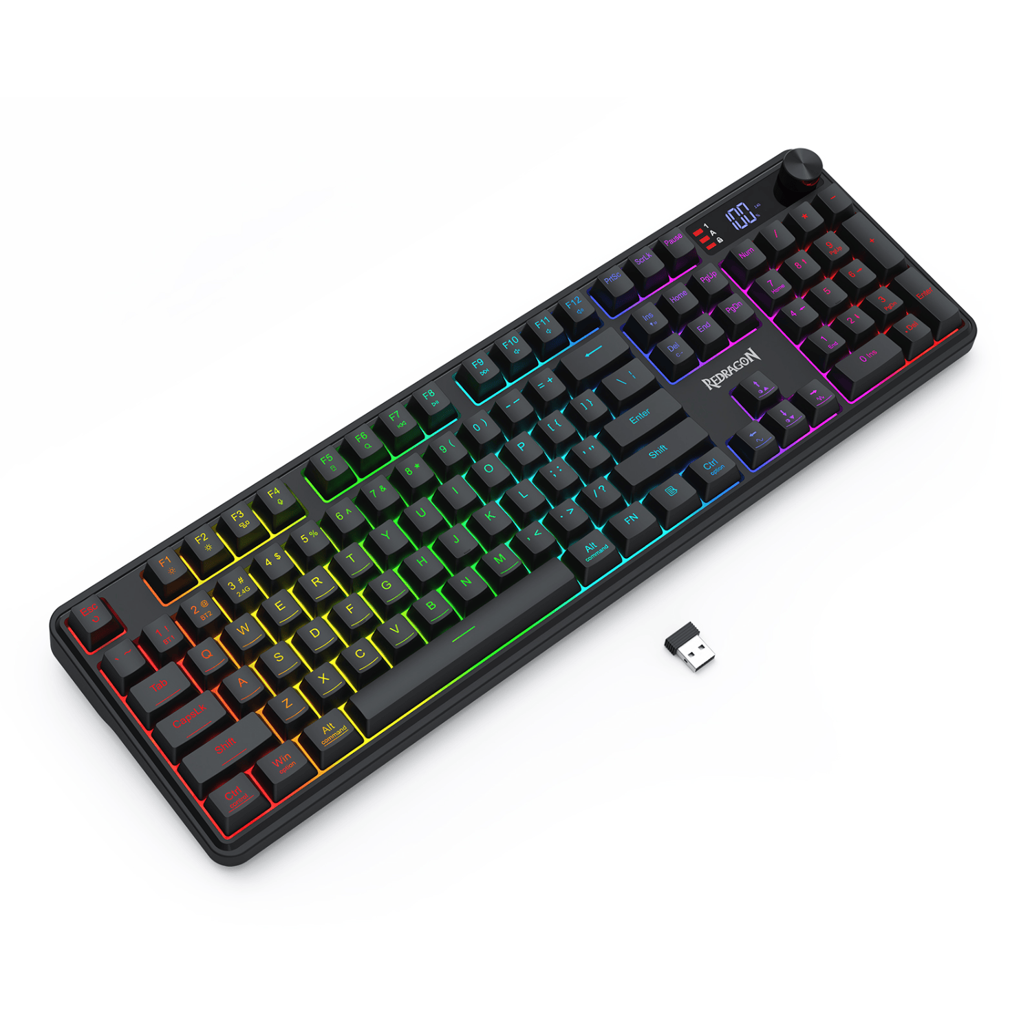 Redragon RM104 PRO VOLCANO RGB Wireless Membrane Gaming Keyboard - Black 4