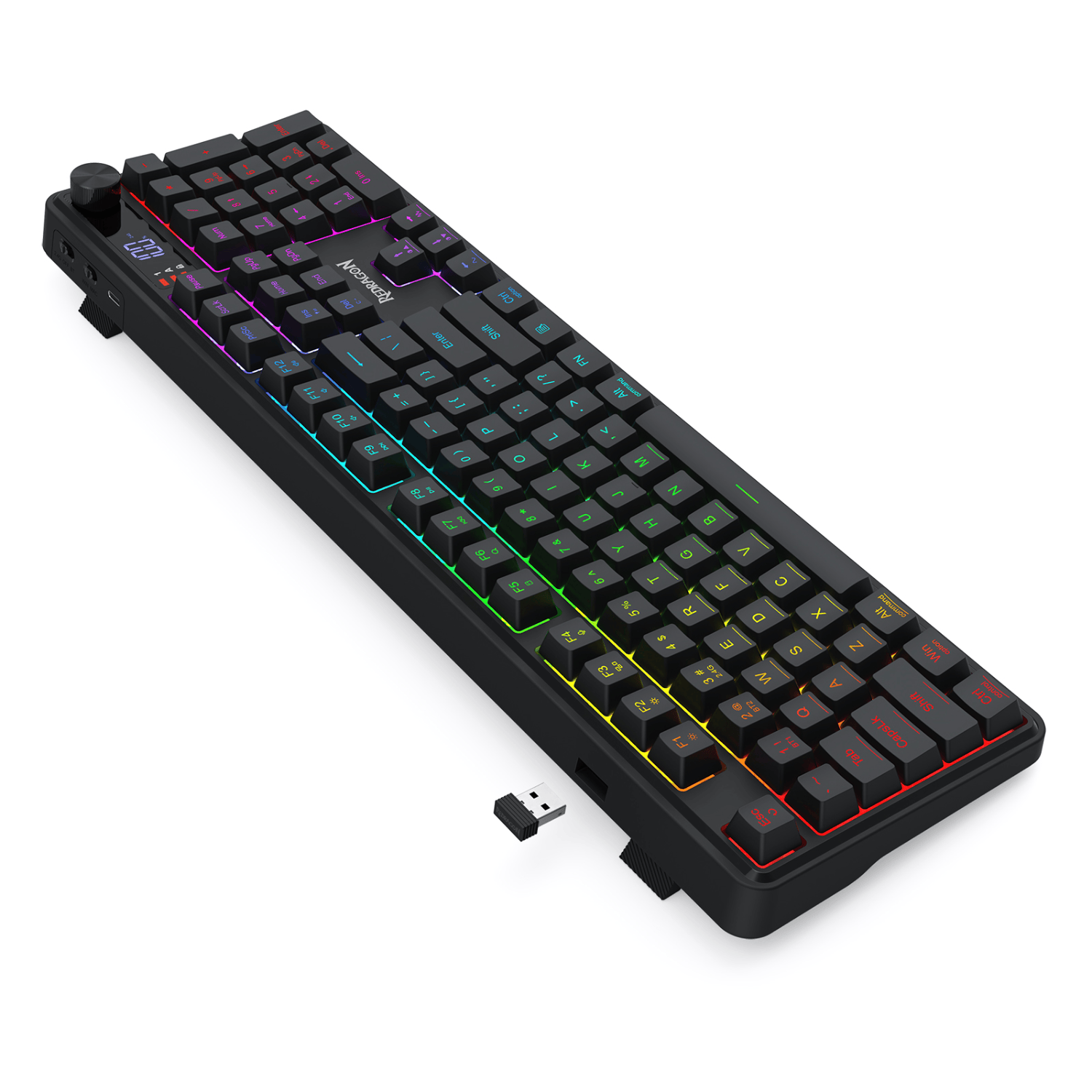 Redragon RM104 PRO VOLCANO RGB Wireless Membrane Gaming Keyboard - Black 5