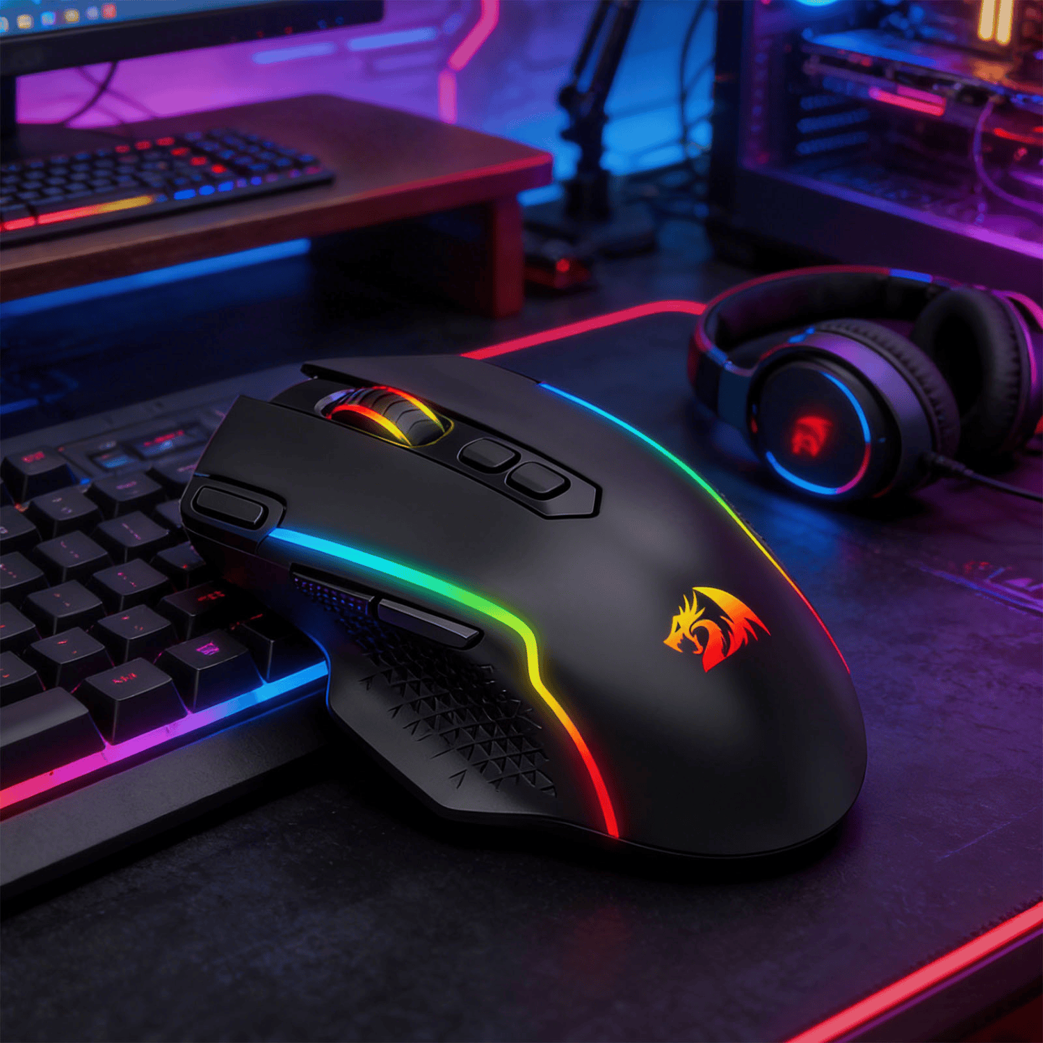 Redragon TAIPAN MAX 12000DPI Wireless Gaming Mouse - Black 7