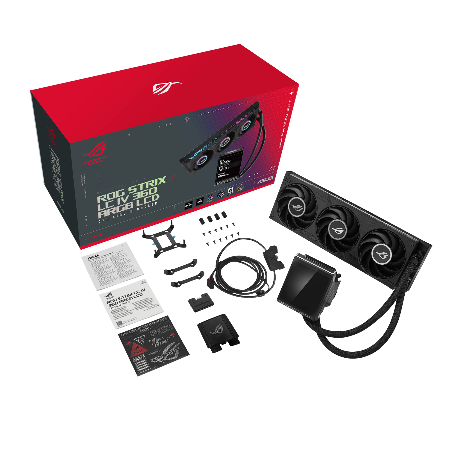 Asus ROG Strix LC IV 360 ARGB LCD Liquid Cooler - Black view 7