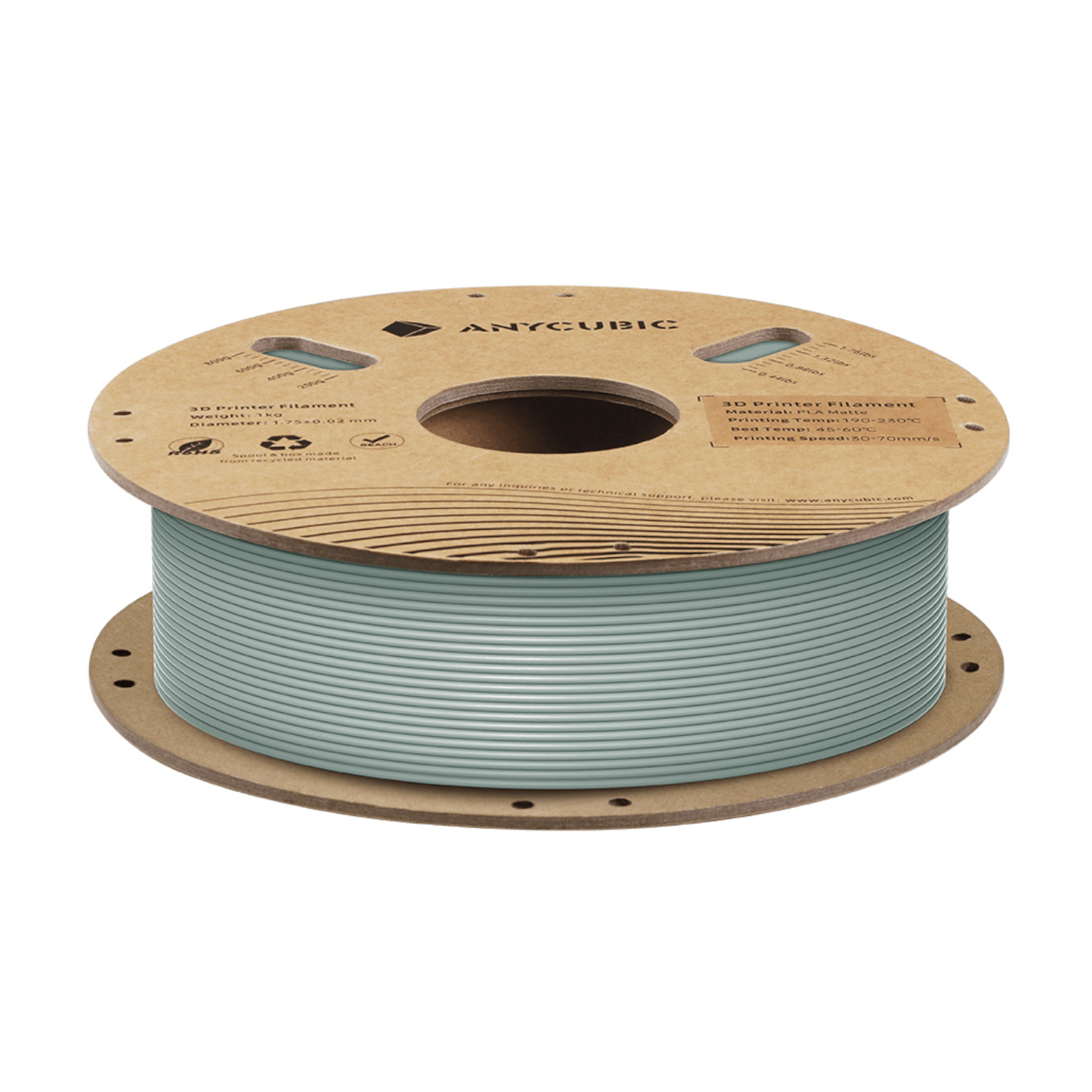 Anycubic PLA Matte Filament 1kg - Nardo Grey 2