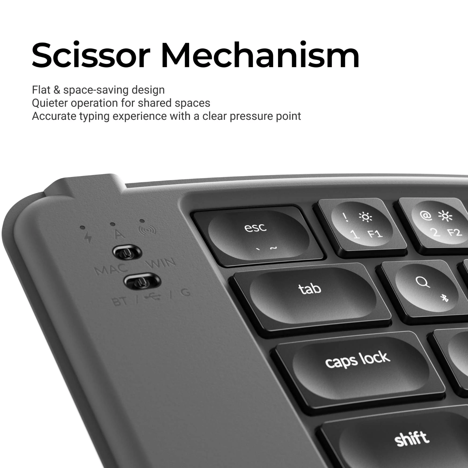Keychron B11 Pro Ultra-Slim Wireless Foldable Keyboard Alice Layout - Space Gray 2