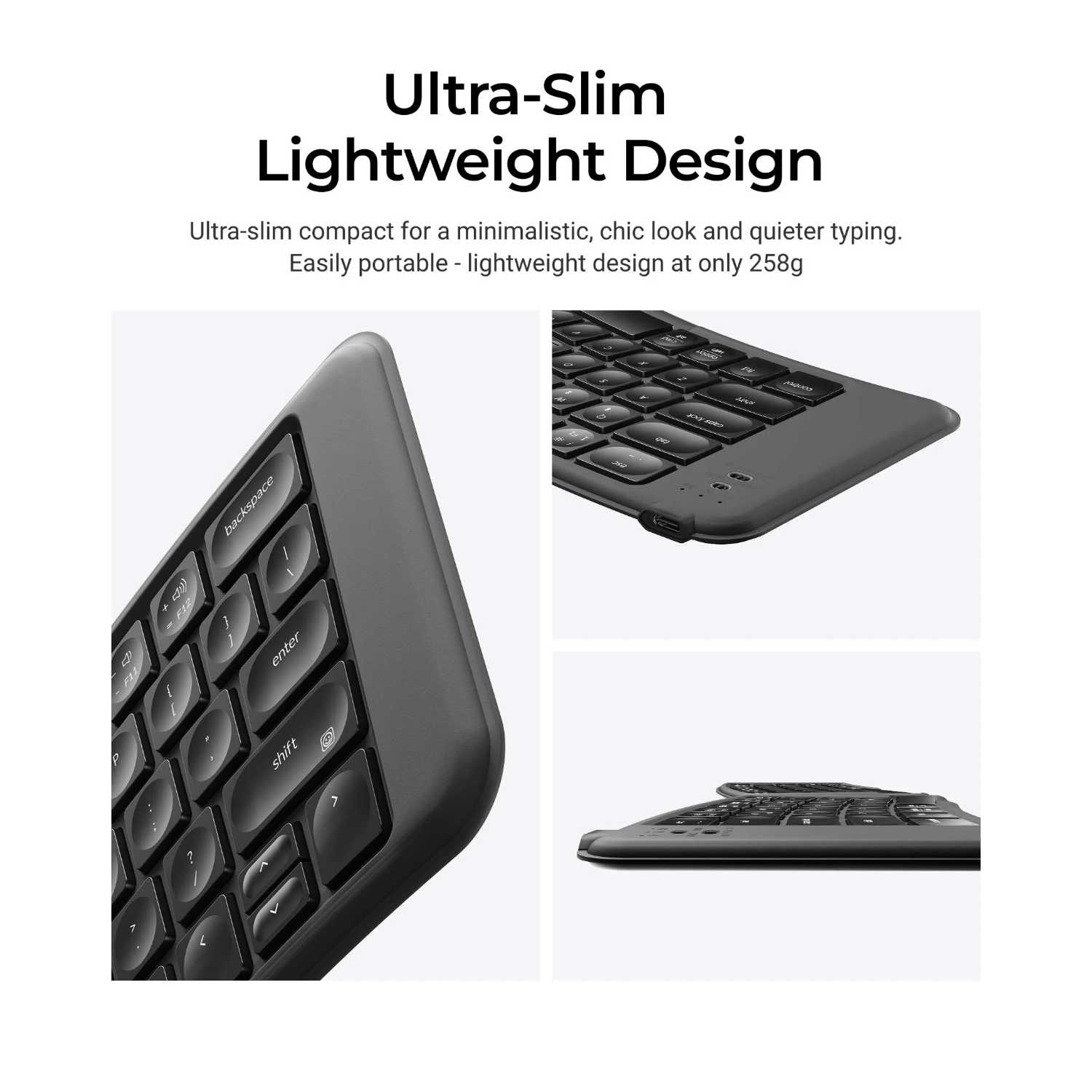 Keychron B11 Pro Ultra-Slim Wireless Foldable Keyboard Alice Layout - Space Gray 5