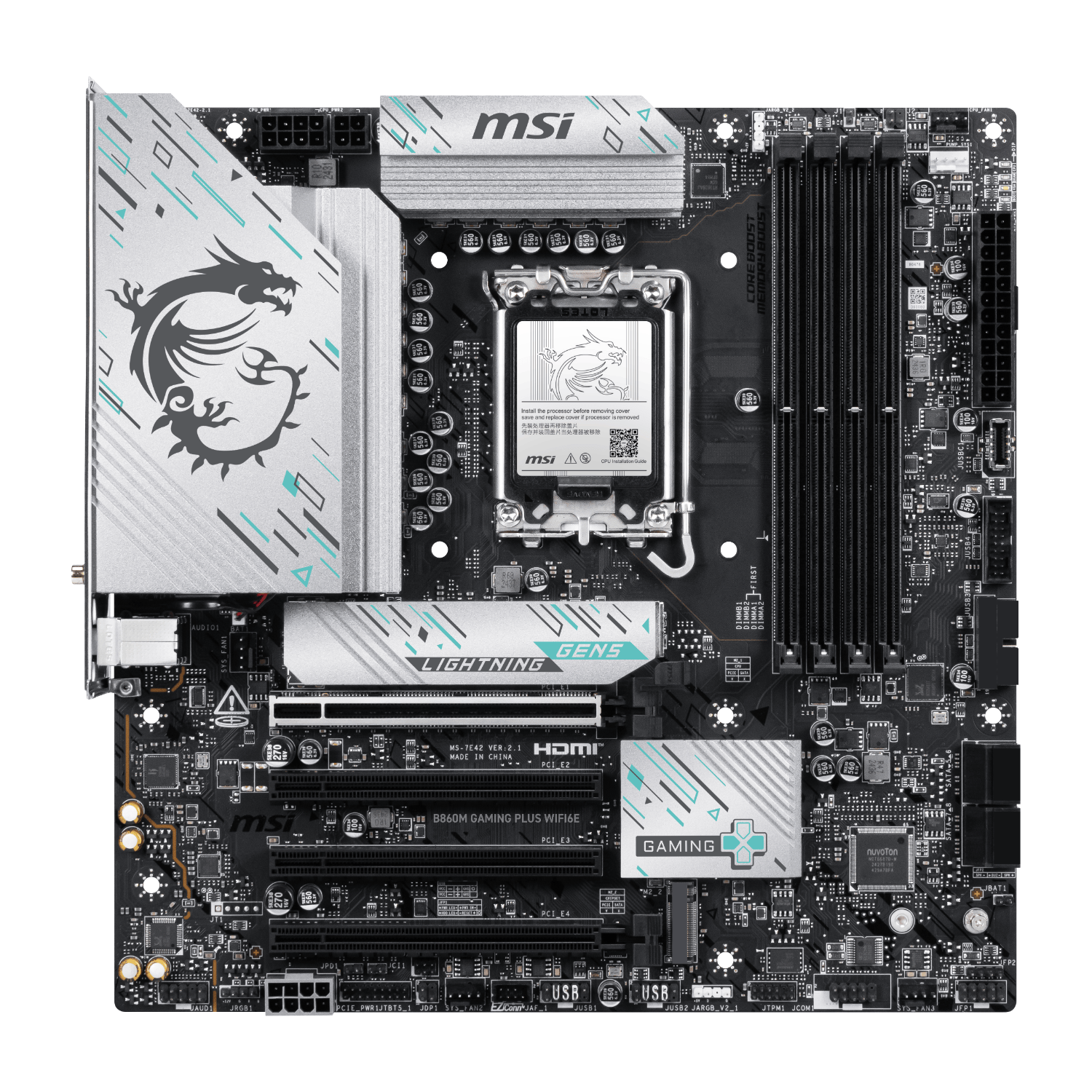 MSI B860M GAMING PLUS WIFI6E LGA1851 M-ATX Gaming Motherboard 2