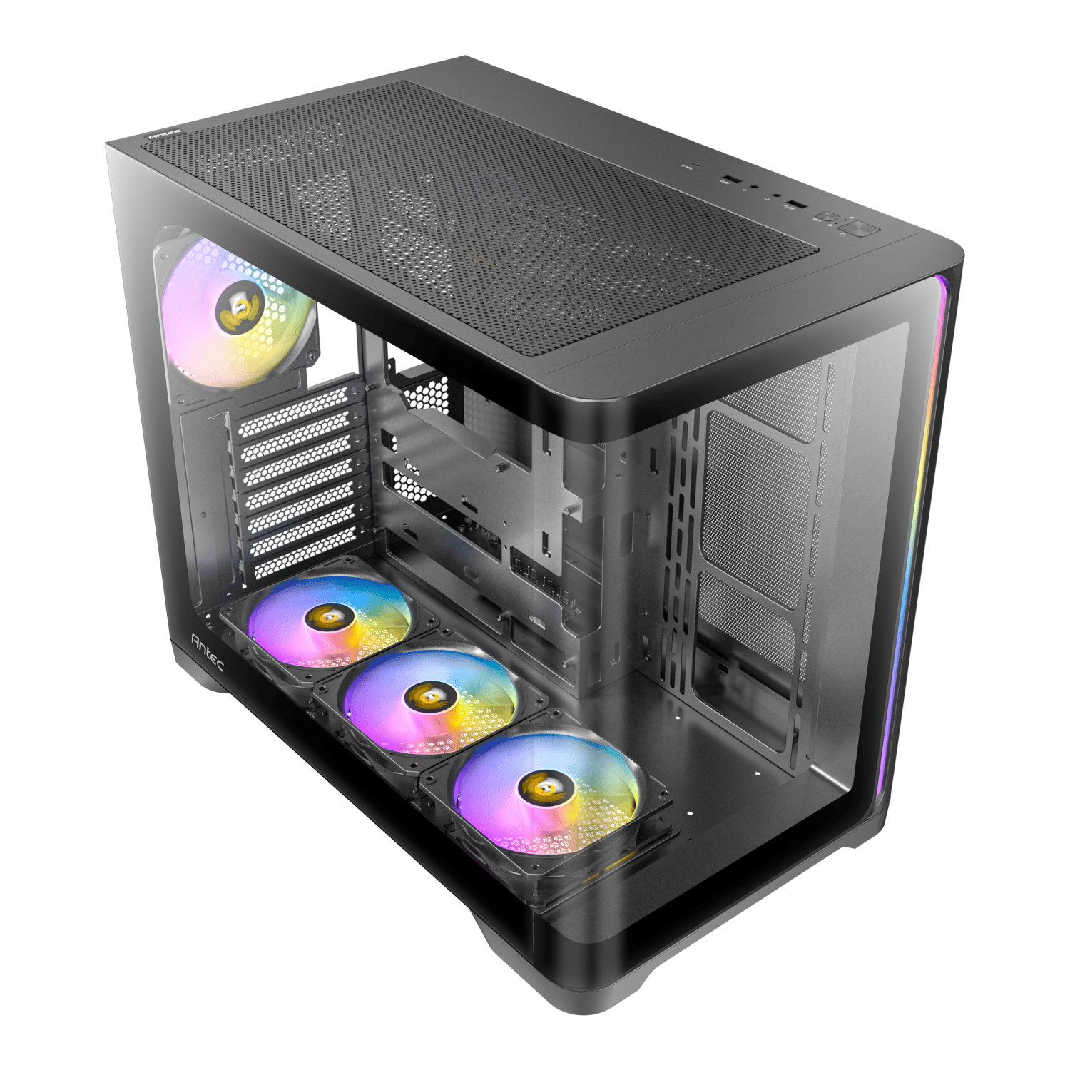 Antec C5 CURVED ARGB ATX | Micro-ATX | ITX ARGB Dual Chamber Mid-Tower Gaming Chassis - Black 4
