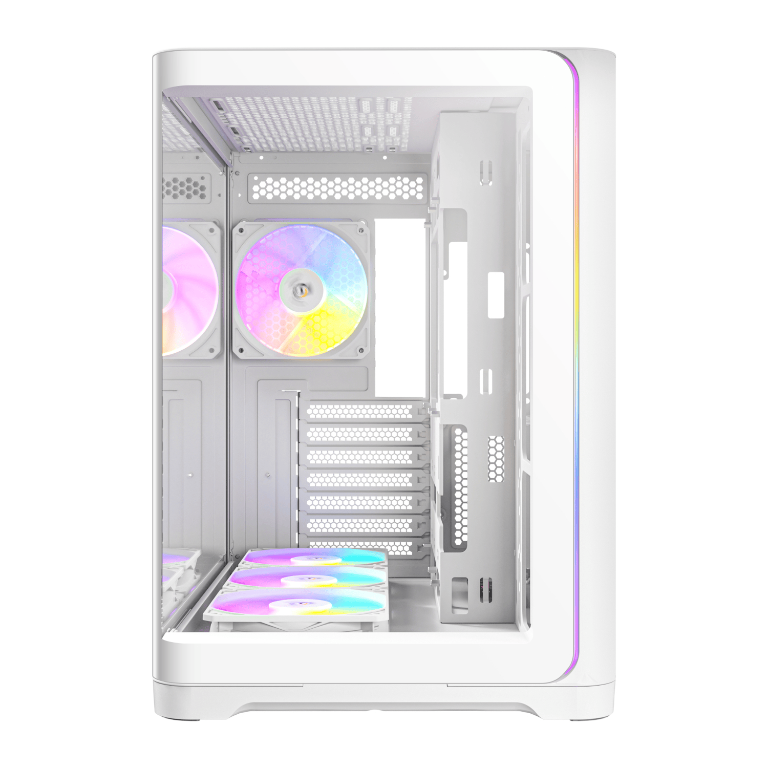 Antec C5 CURVED ARGB ATX | Micro-ATX | ITX ARGB Dual Chamber Mid-Tower Gaming Chassis - White 2