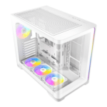Antec C5 CURVED ARGB ATX | Micro-ATX | ITX ARGB Dual Chamber Mid-Tower Gaming Chassis - White - Image 4