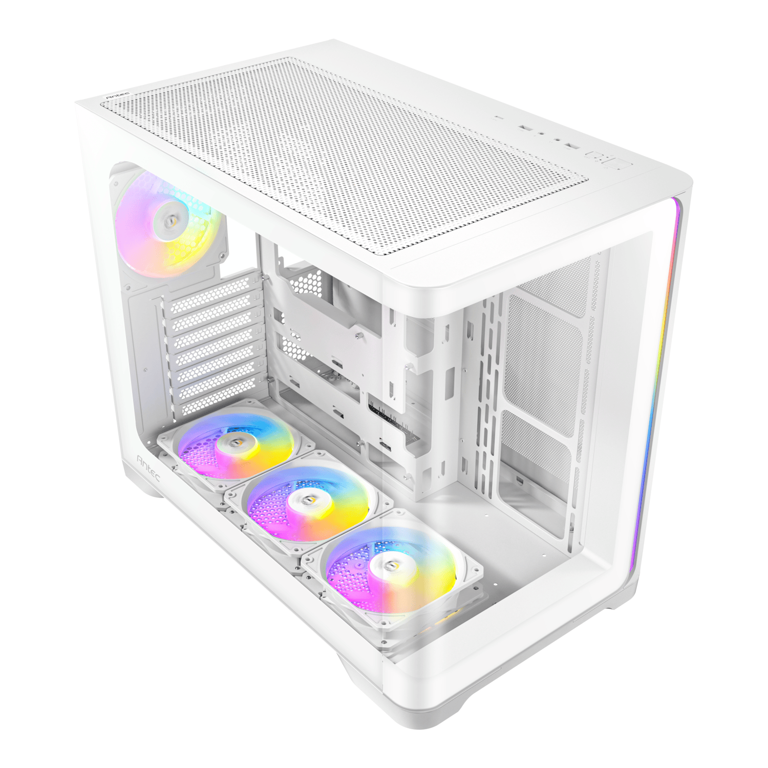 Antec C5 CURVED ARGB ATX | Micro-ATX | ITX ARGB Dual Chamber Mid-Tower Gaming Chassis - White 4