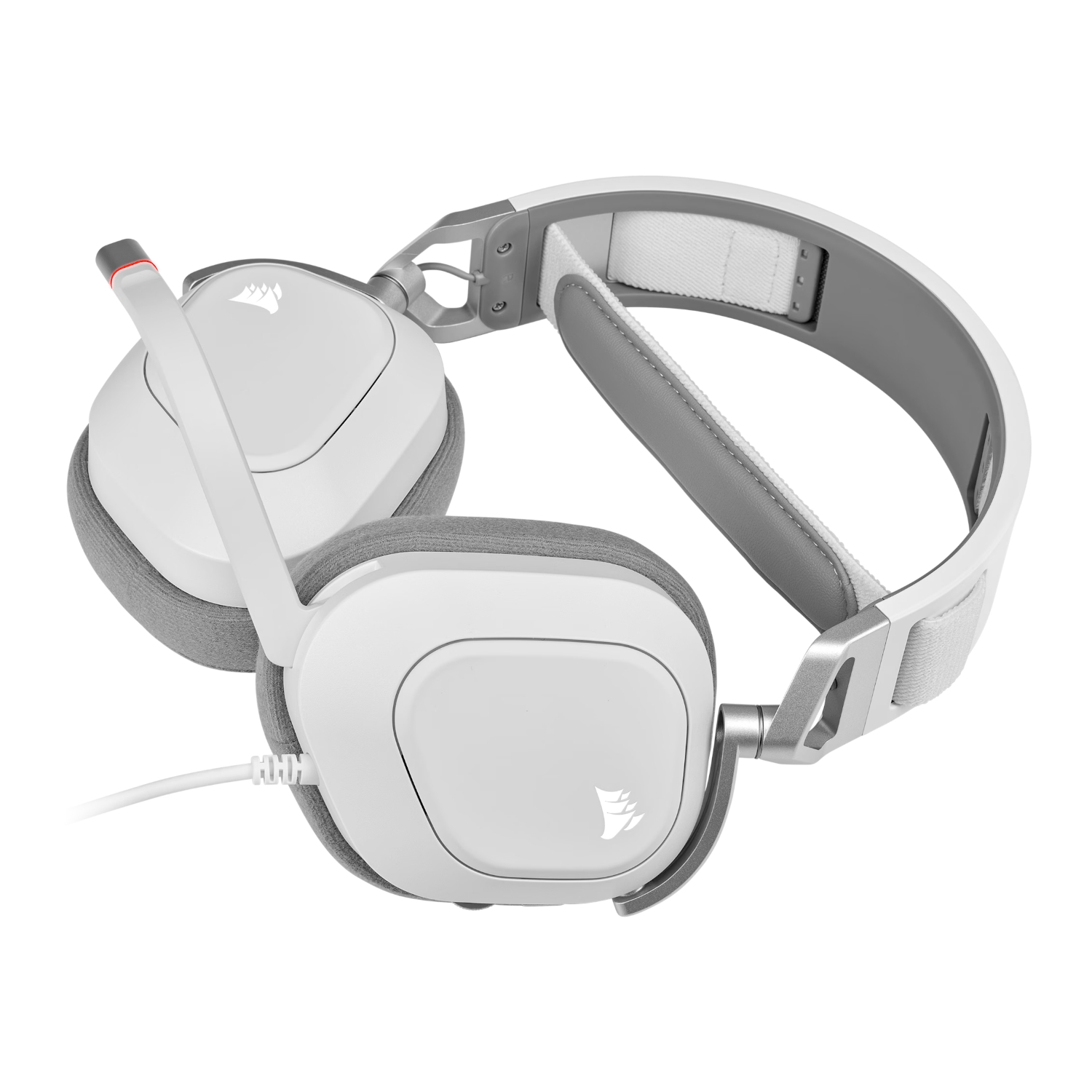 Corsair HS80 RGB USB Wired Over-Ear Gaming Headset — White 3