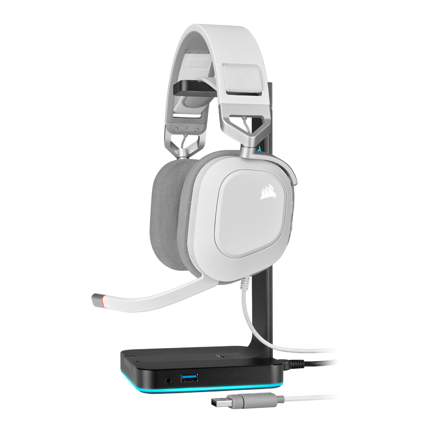 Corsair HS80 RGB USB Wired Over-Ear Gaming Headset — White 5