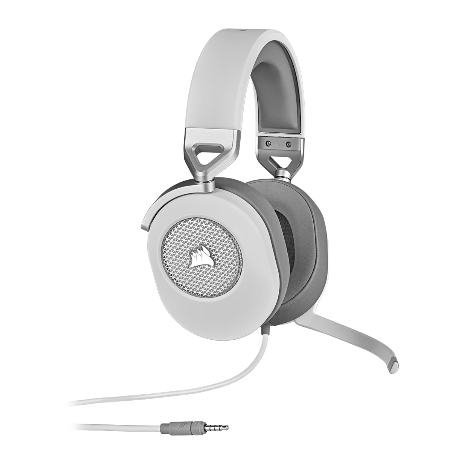 Corsair HS65 SURROUND Wired Gaming Headset — White (AP)