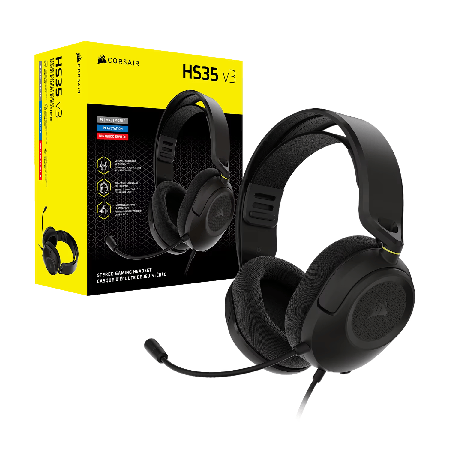 Corsair HS35 v3 Wired Gaming Headset - Carbon 4