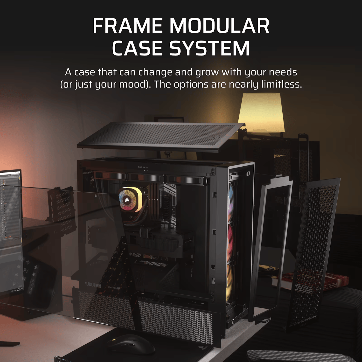 Corsair FRAME 4000D RS ARGB Modular Mid-Tower PC Case - Black 4