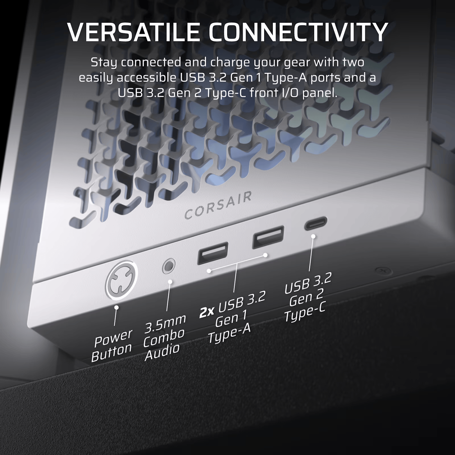Corsair FRAME 4000D RS ARGB Modular Mid-Tower PC Case - White view 6