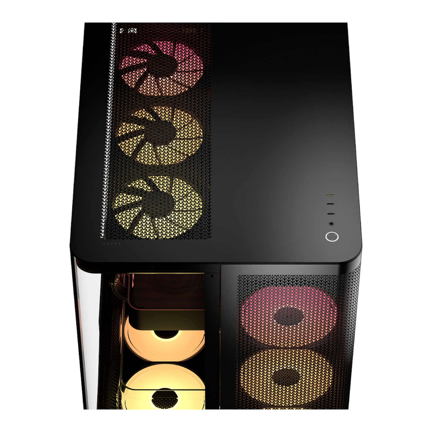 Corsair AIR 5400 LX-R RGB iCUE LINK Triple Chamber Mid-Tower PC Case - Black 5