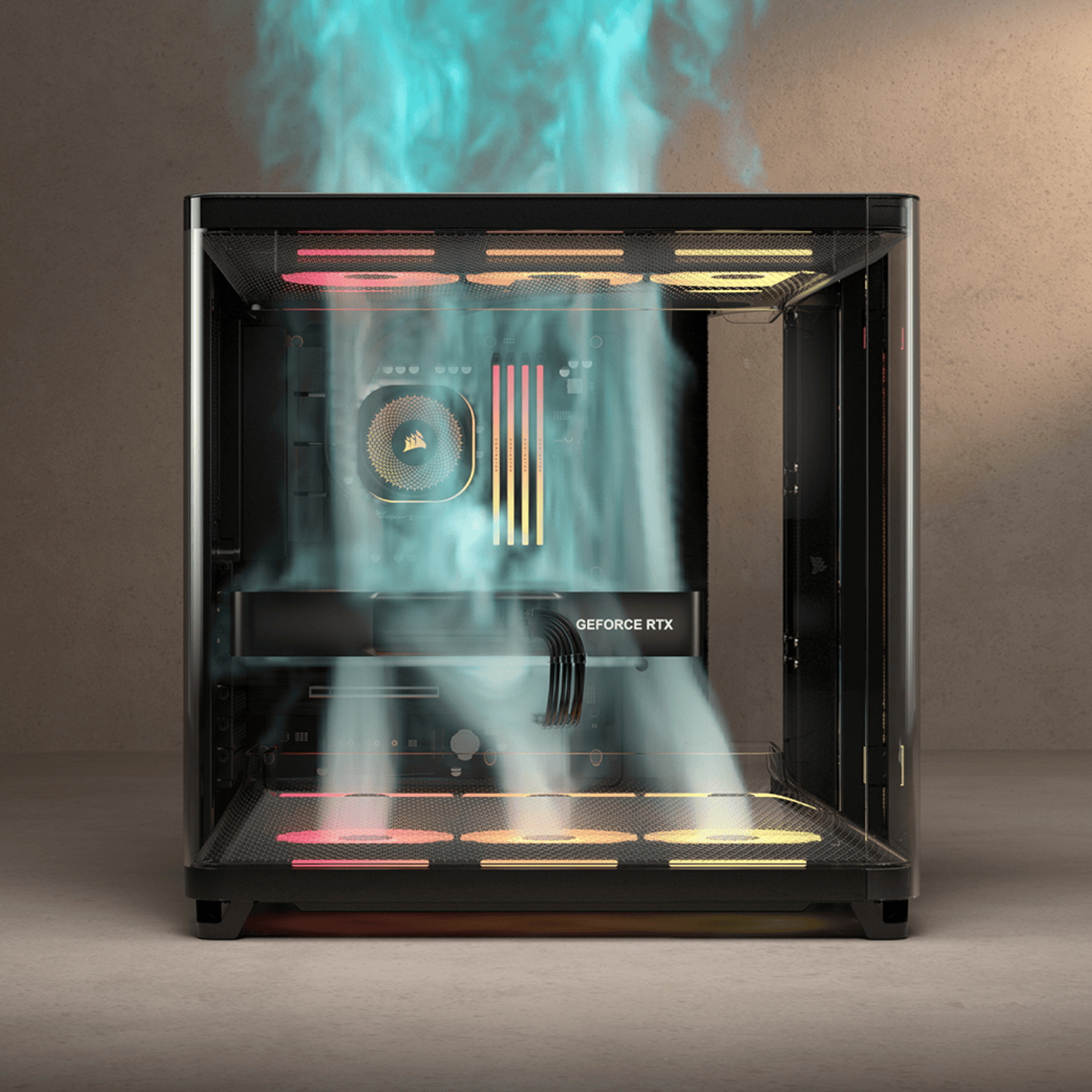 Corsair AIR 5400 LX-R RGB iCUE LINK Triple Chamber Mid-Tower PC Case - Black 7