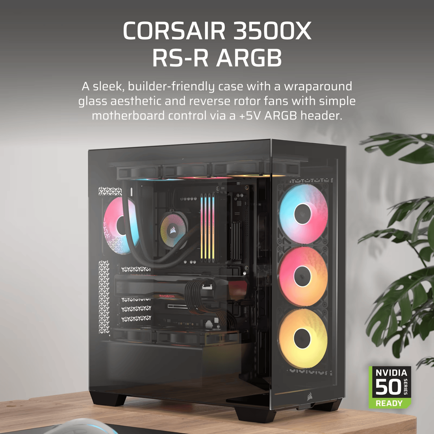 Corsair 3500X RS-R ARGB Mid-Tower PC Case - Black 2