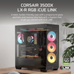 Corsair 3500X LX-R RGB iCUE LINK Mid-Tower PC Case - Black - Image 2