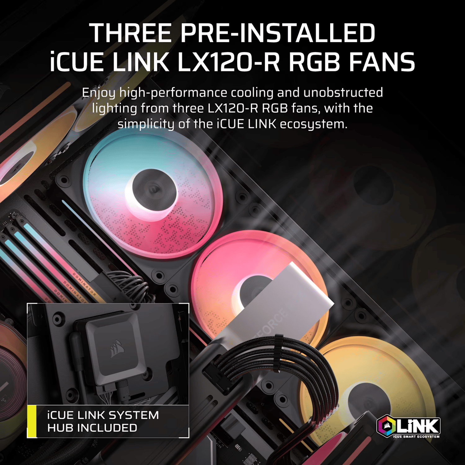 Corsair 3500X LX-R RGB iCUE LINK Mid-Tower PC Case - Black 3