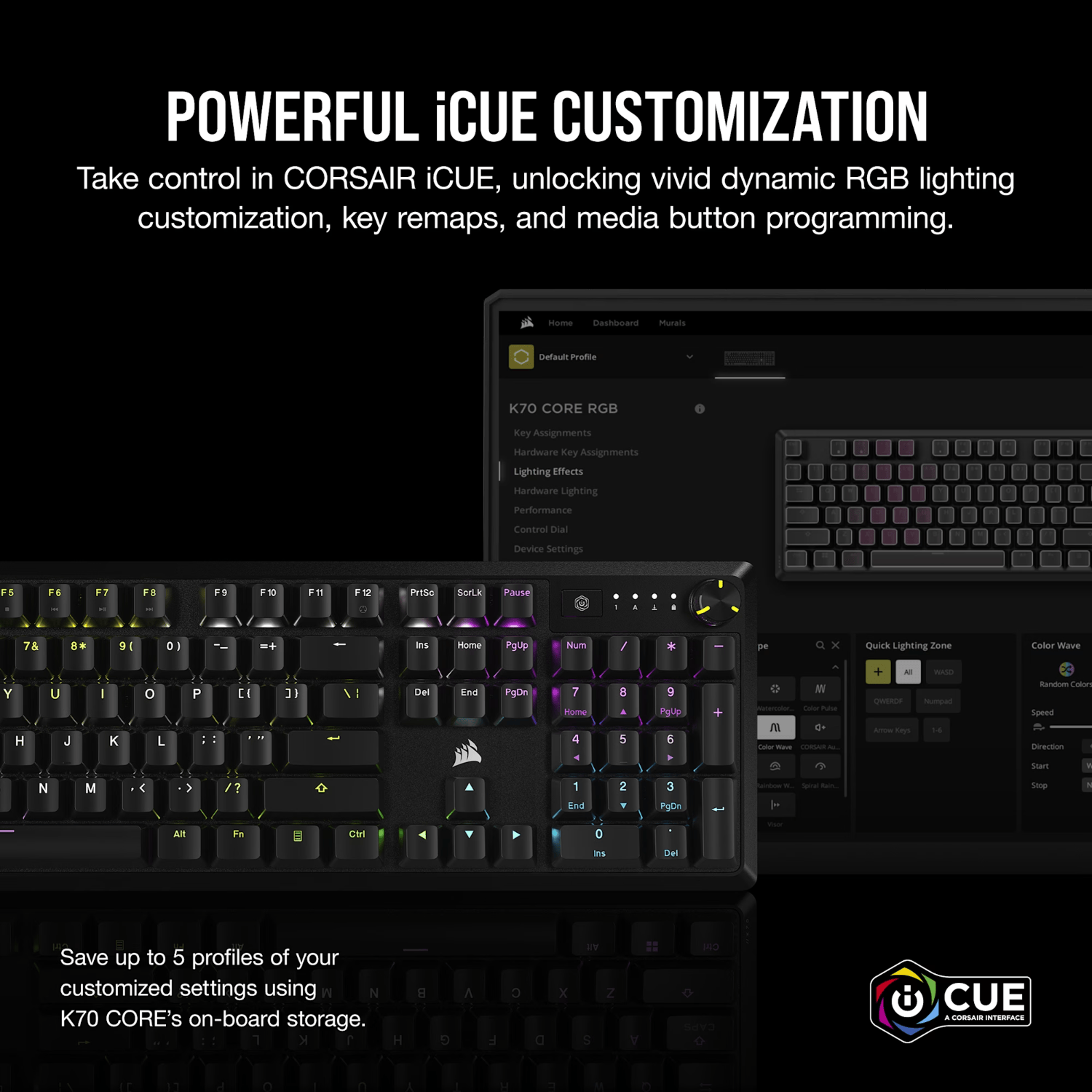 Corsair K70 CORE RGB Mechanical Gaming Keyboard - Black 5