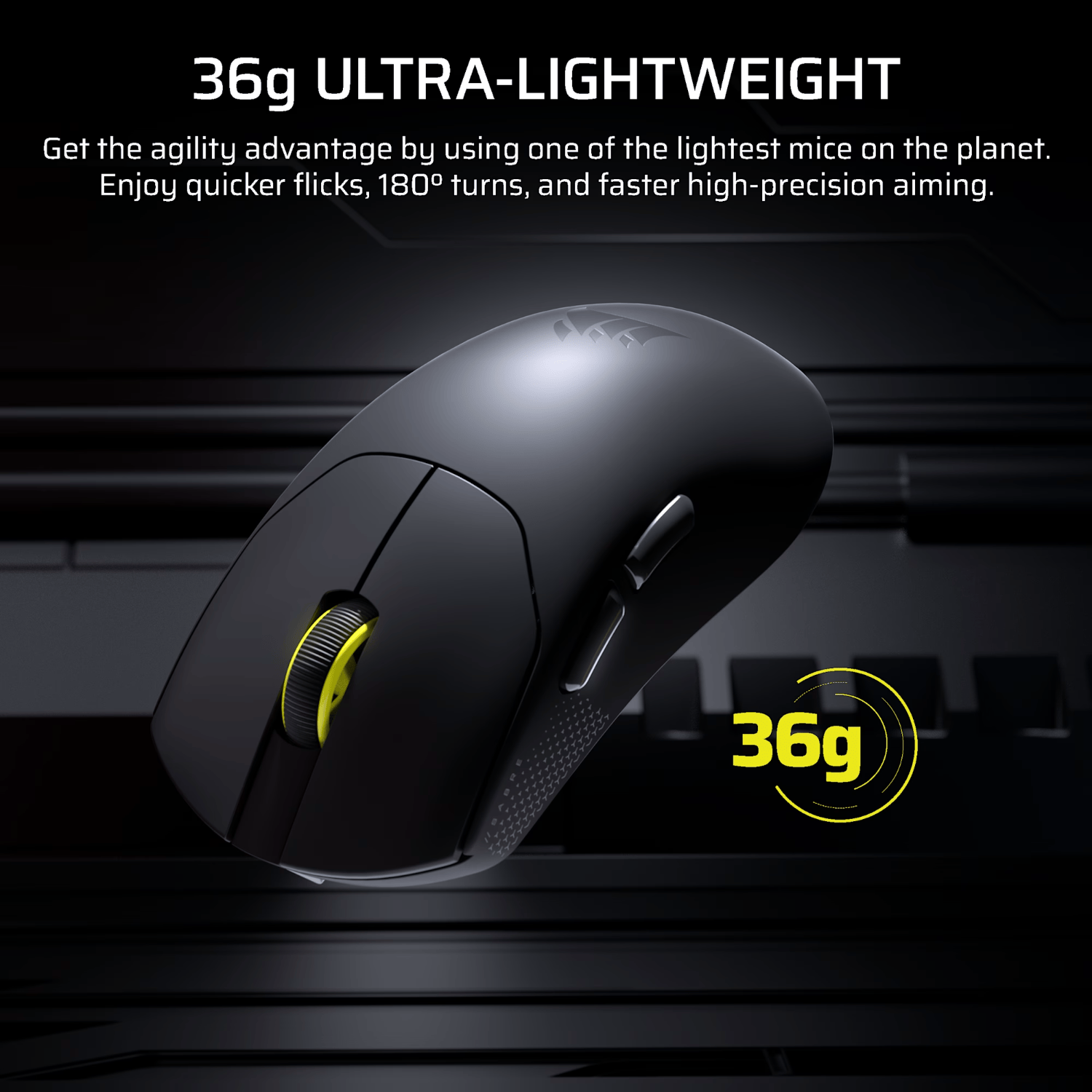Corsair SABRE v2 PRO ULTRALIGHT WIRELESS 30000 DPI Gaming Mouse - Black 3