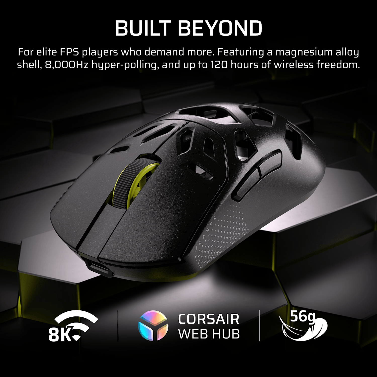 Corsair SABRE v2 PRO WIRELESS MAGNESIUM ALLOY 33000 DPI Gaming Mouse – Black 4