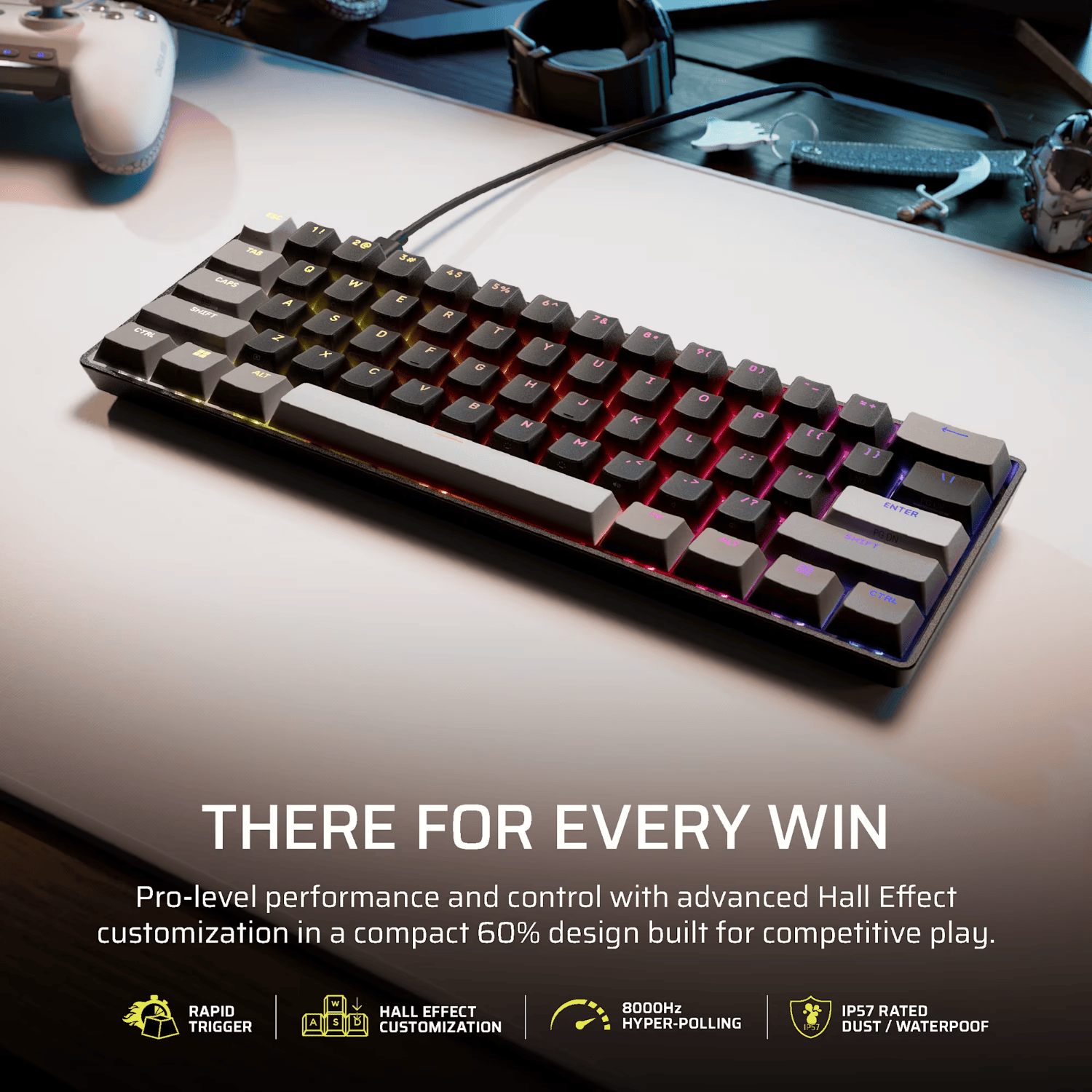 Corsair CLIPPER PRO MINI 60 Hall Effect Gaming Keyboard - Black 2