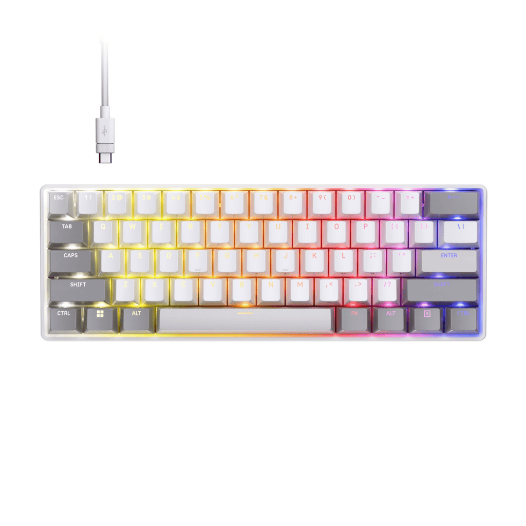 Corsair CLIPPER PRO MINI 60 Hall Effect Gaming Keyboard – White - Image 1