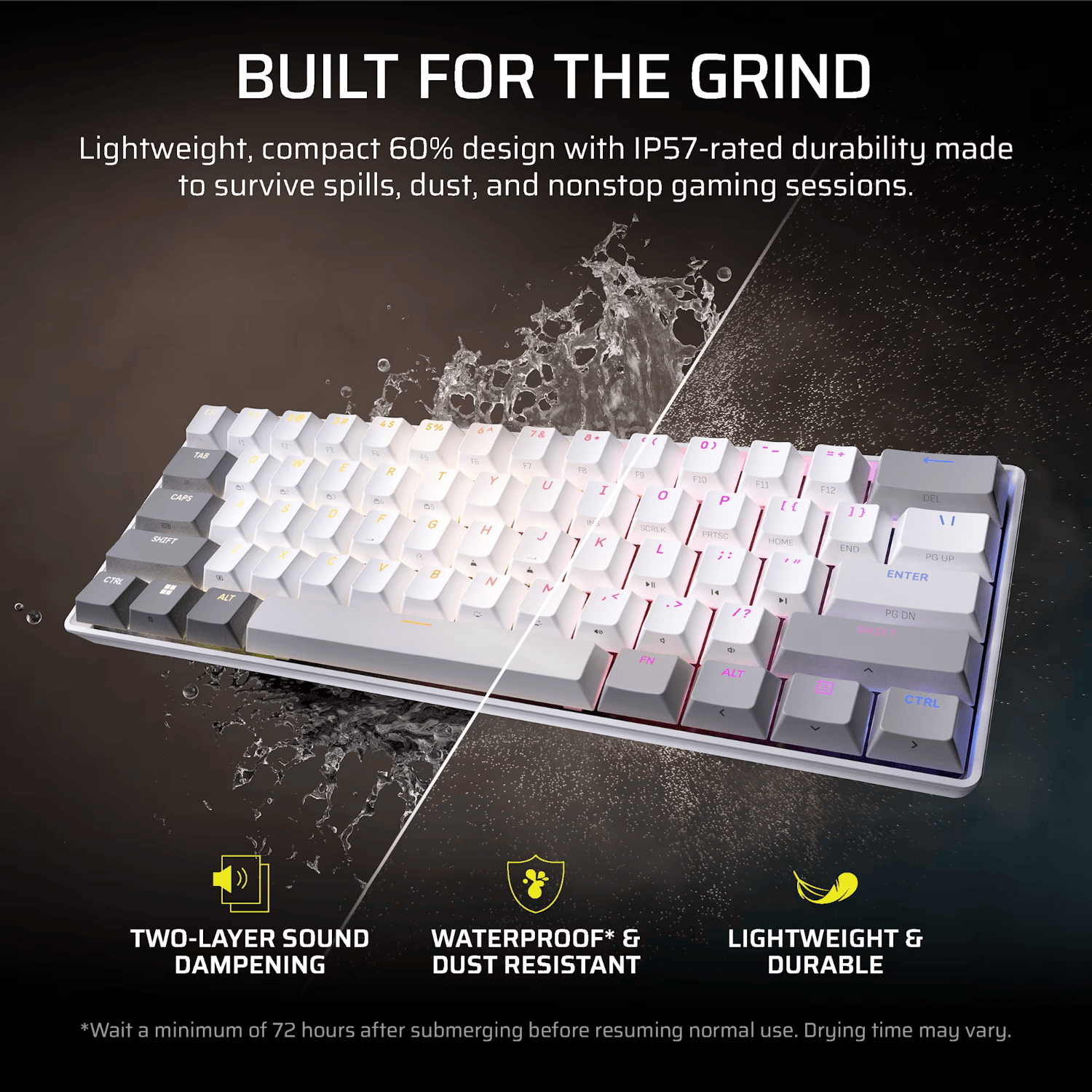Corsair CLIPPER PRO MINI 60 Hall Effect Gaming Keyboard – White 6