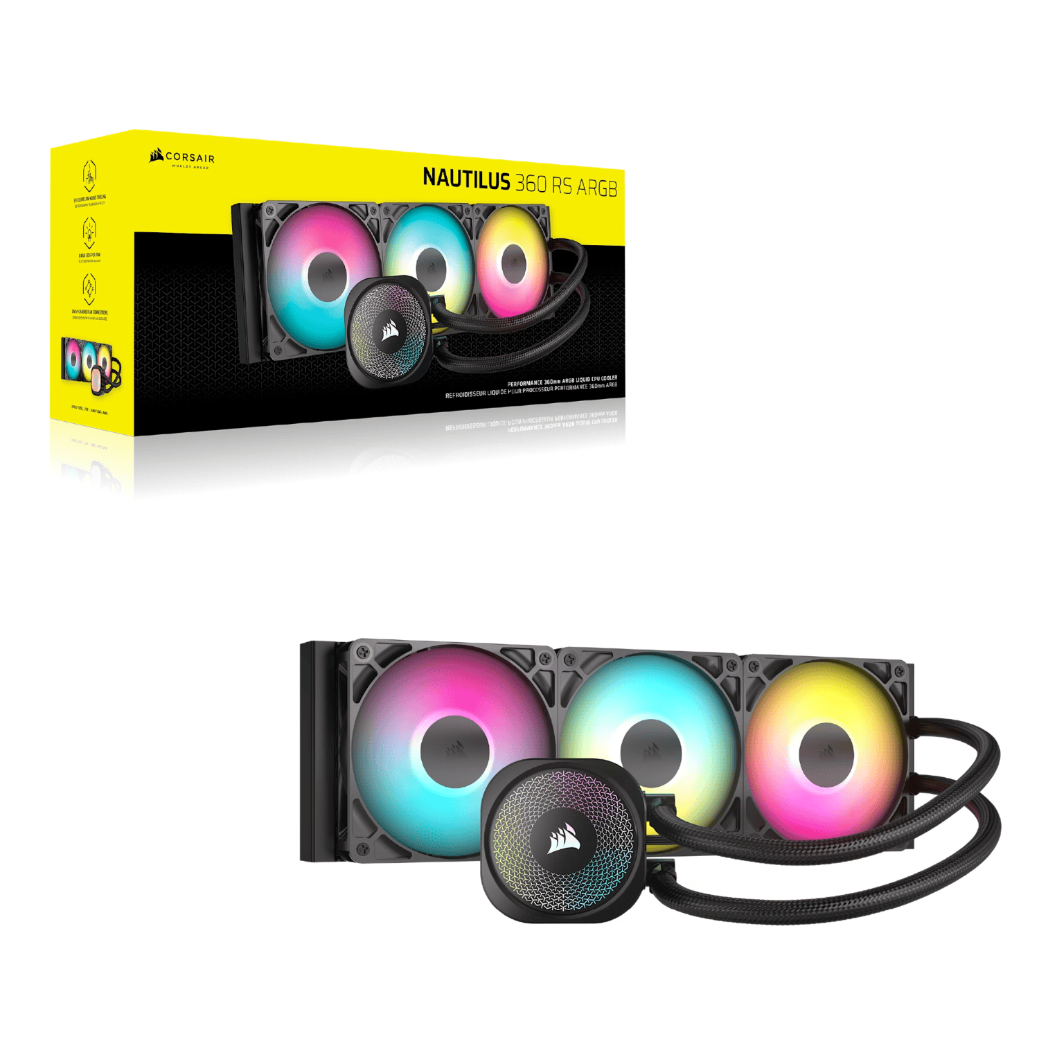 Corsair NAUTILUS 360 RS ARGB Liquid CPU Cooler - Black 6