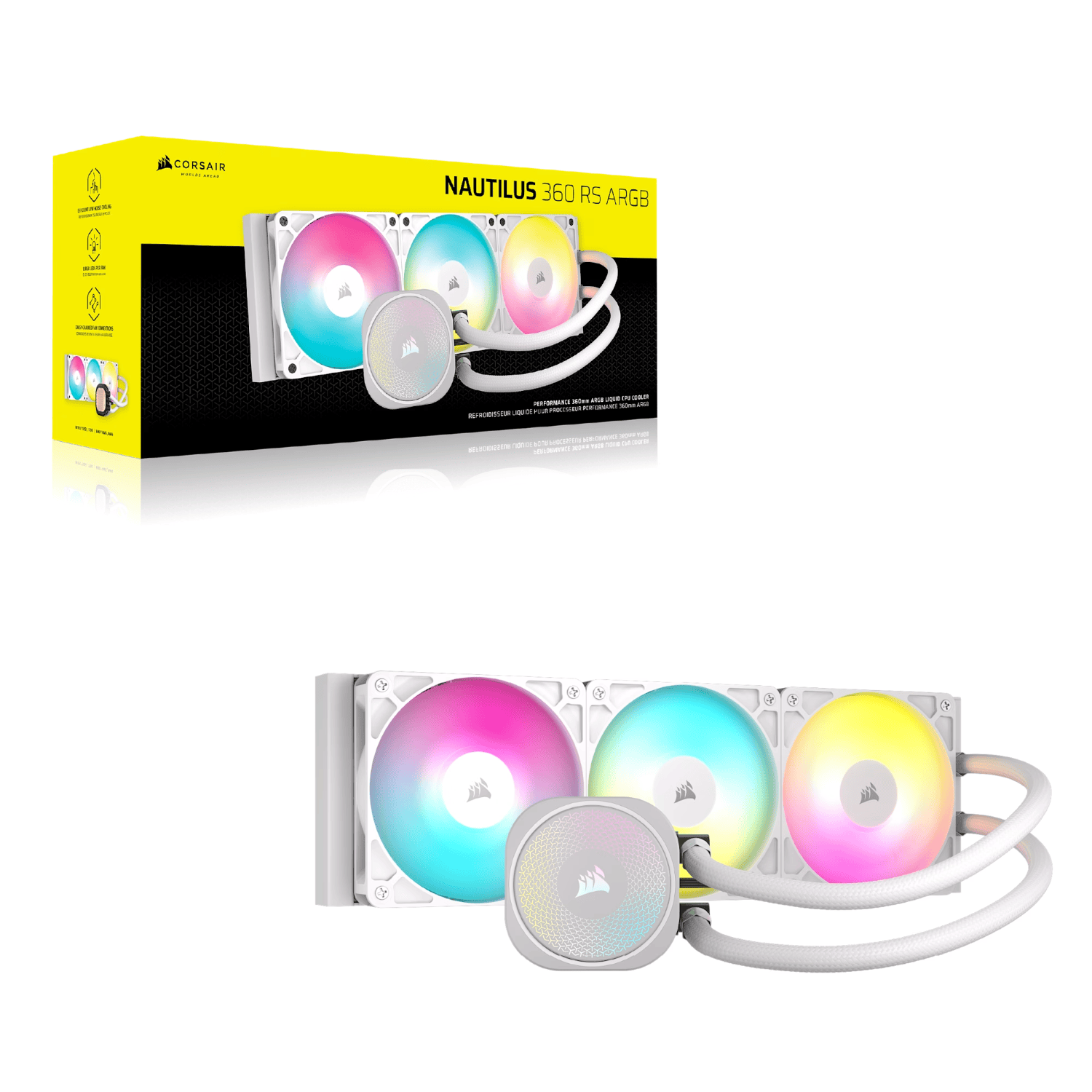 Corsair NAUTILUS 360 RS ARGB Liquid CPU Cooler - White 6