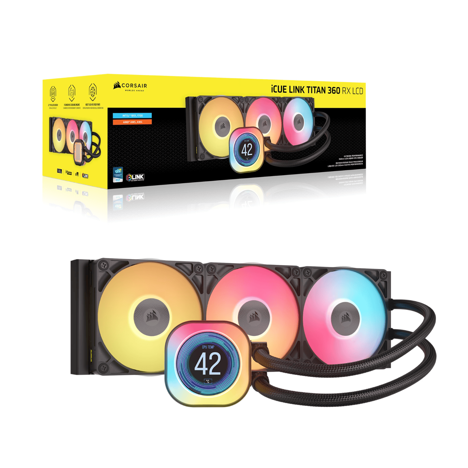 Corsair iCUE LINK TITAN 360 RX LCD Liquid CPU Cooler - Black 5