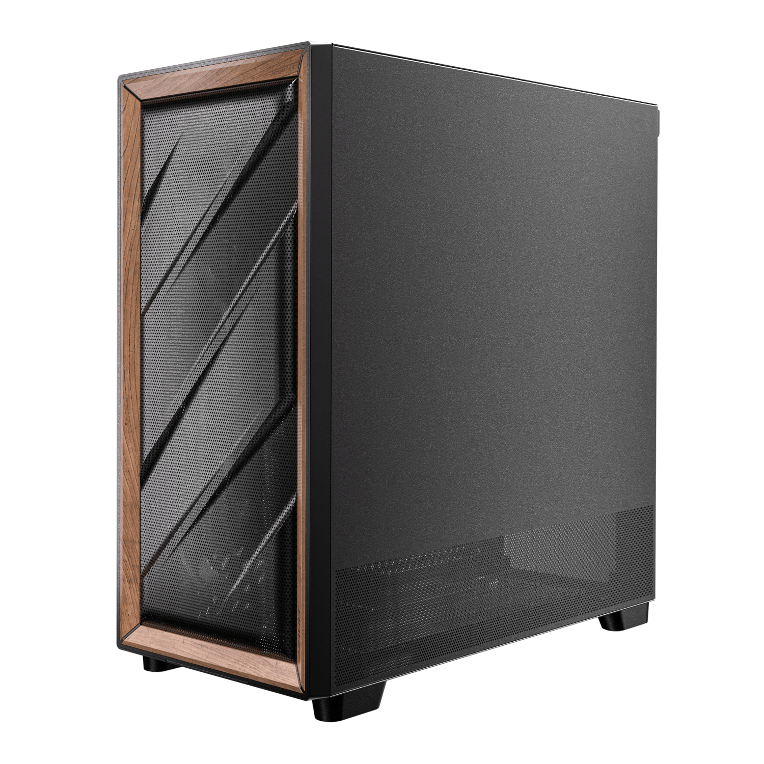 Antec FLUX SE E-ATX | ATX | Micro-ATX | ITX Mid-Tower Gaming Chassis Wood Front Panel- Black 3