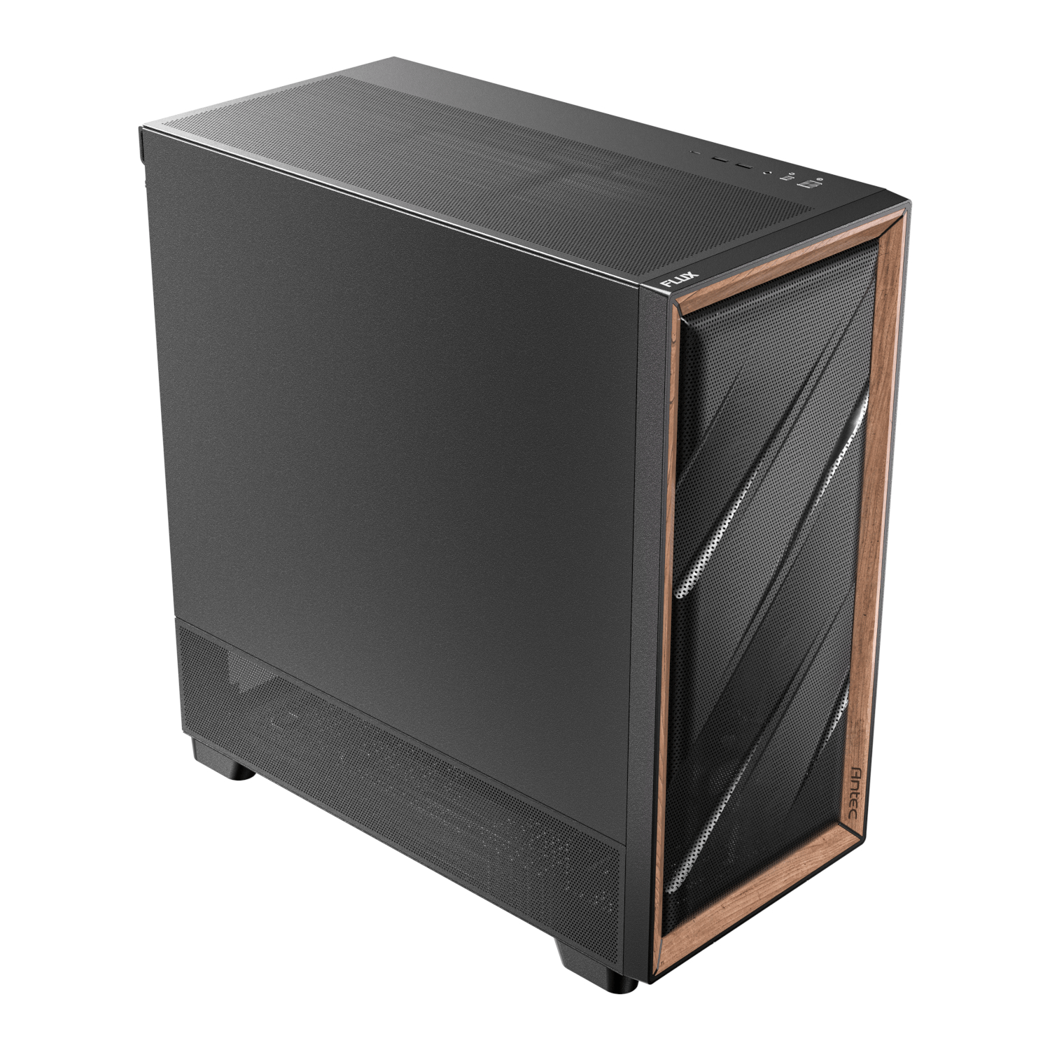 Antec FLUX SE E-ATX | ATX | Micro-ATX | ITX Mid-Tower Gaming Chassis Wood Front Panel- Black 4