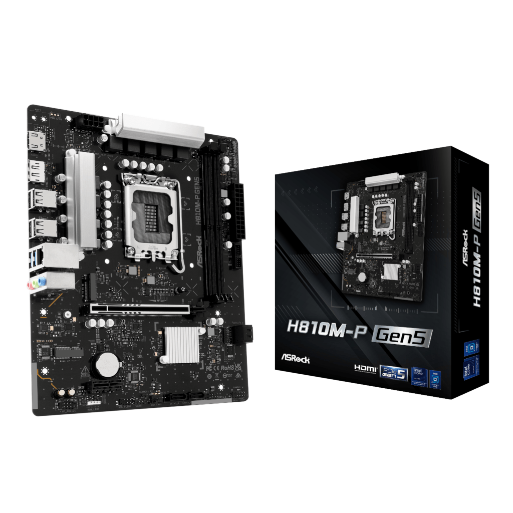 ASROCK H810M-P Gen 5 Intel LGA 1851 M-ATX Motherboard - Image 1