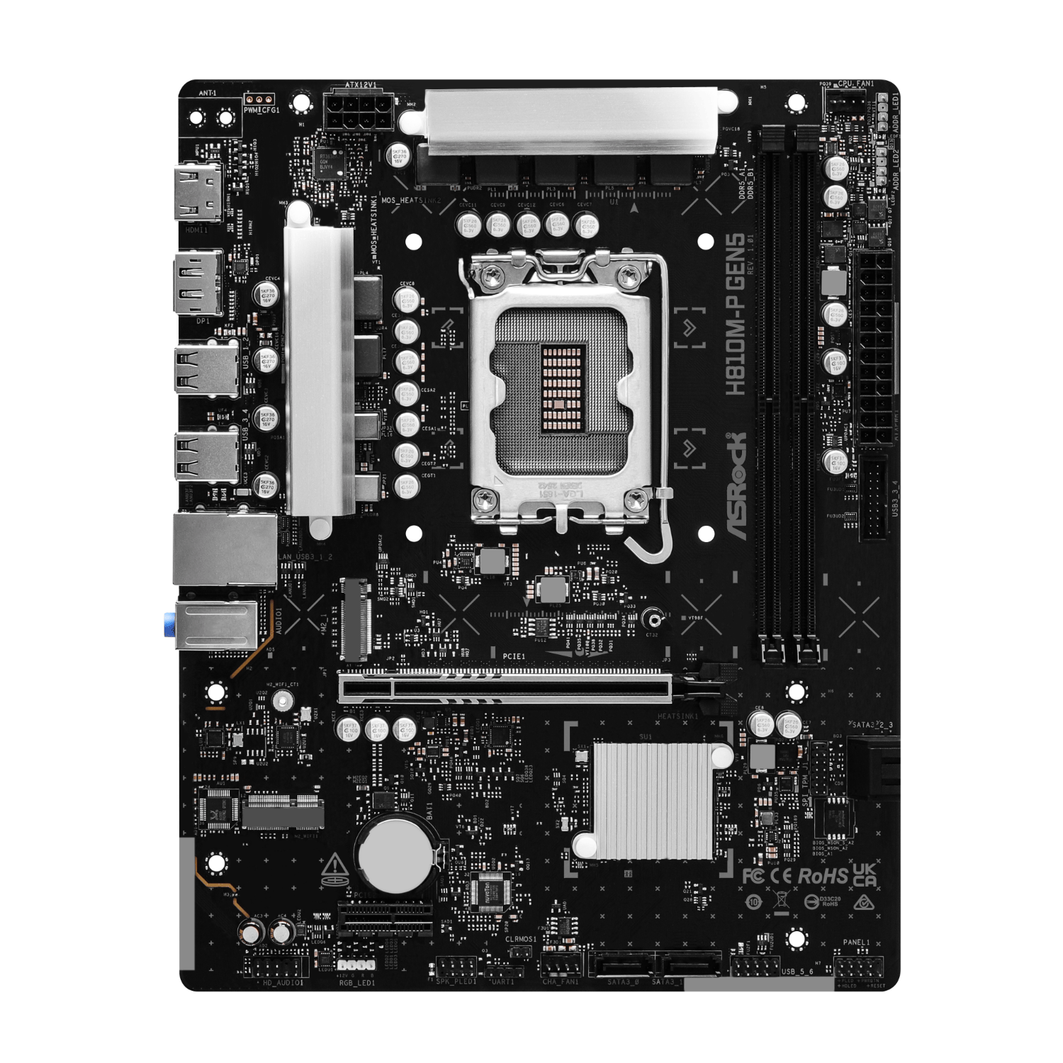 ASROCK H810M-P Gen 5 Intel LGA 1851 M-ATX Motherboard 2