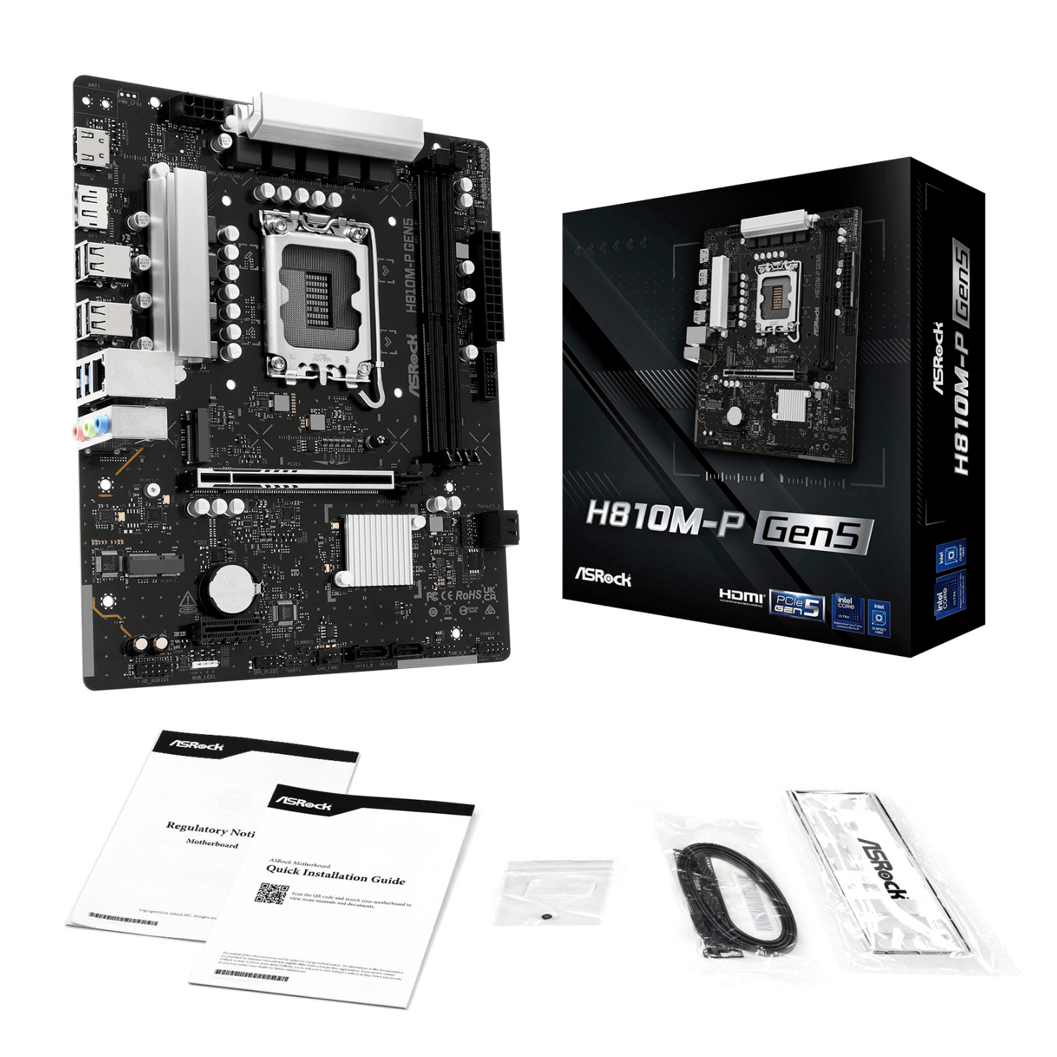 ASROCK H810M-P Gen 5 Intel LGA 1851 M-ATX Motherboard 7