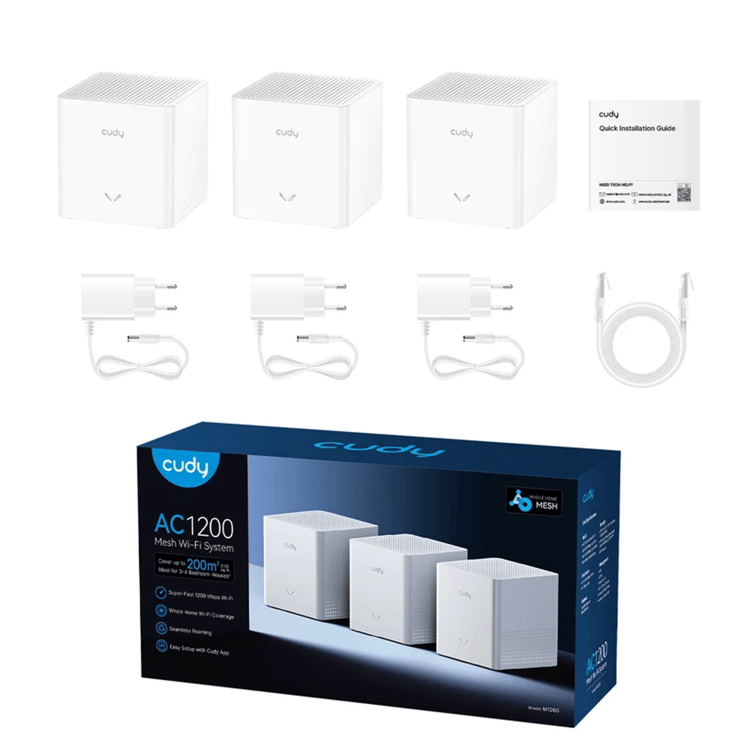 CUDY AC1200 Mesh Wi-Fi System 3 Pack 4