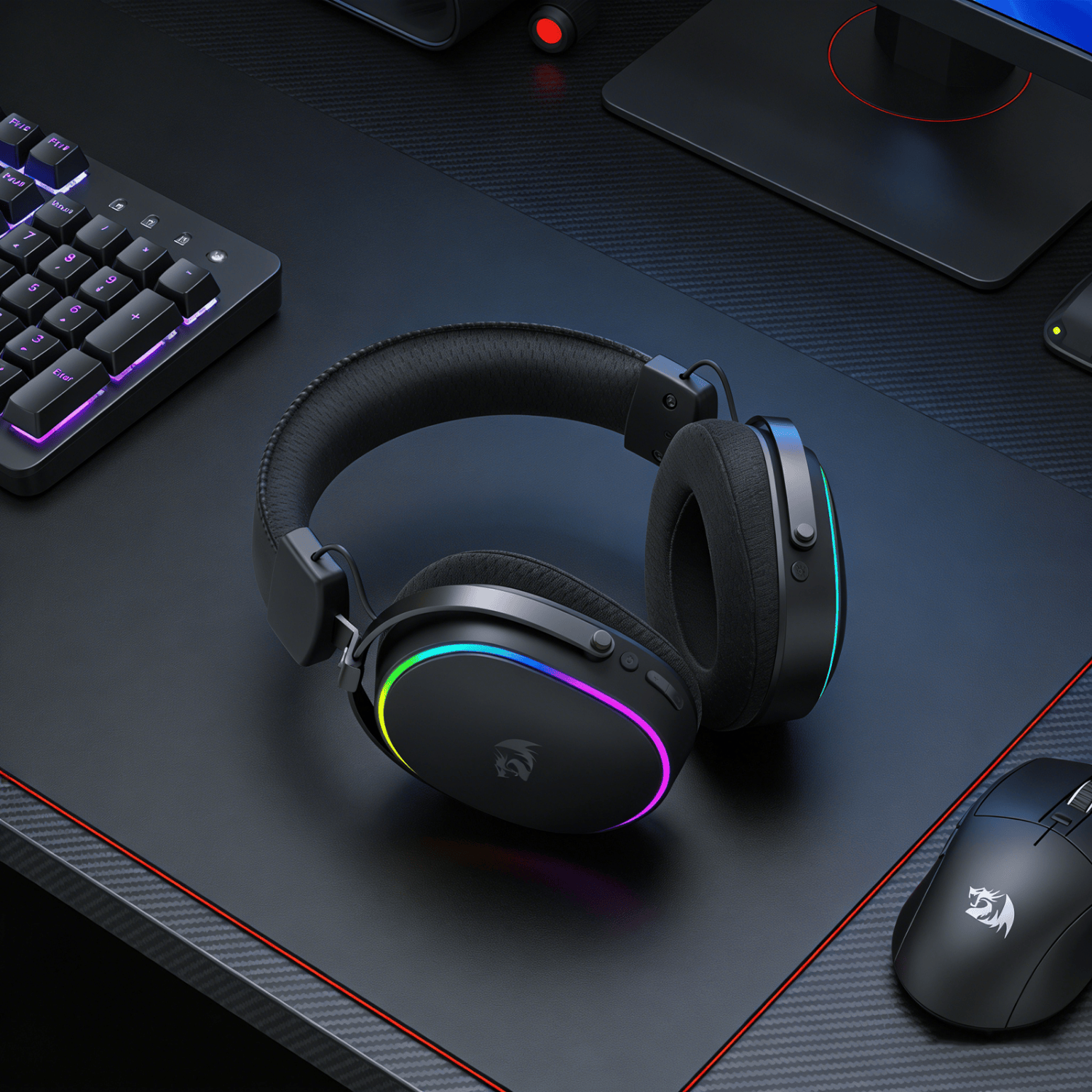 Redragon FURY WRS Over-Ear Wireless Gaming Headset - Black 7