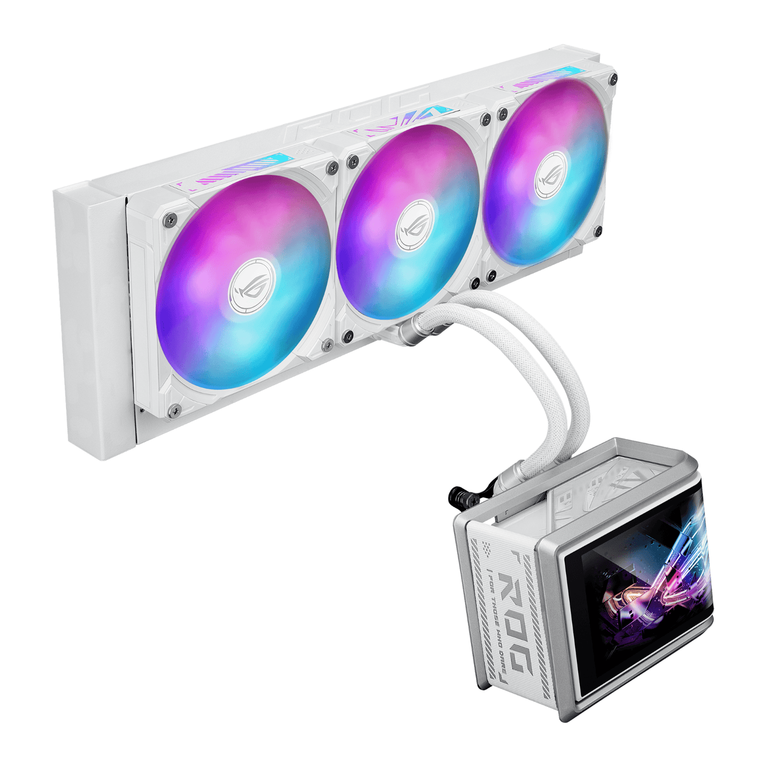ASUS ROG Ryuo IV SLC 360 ARGB White Edition 360MM Liquid CPU Cooler - White view 3