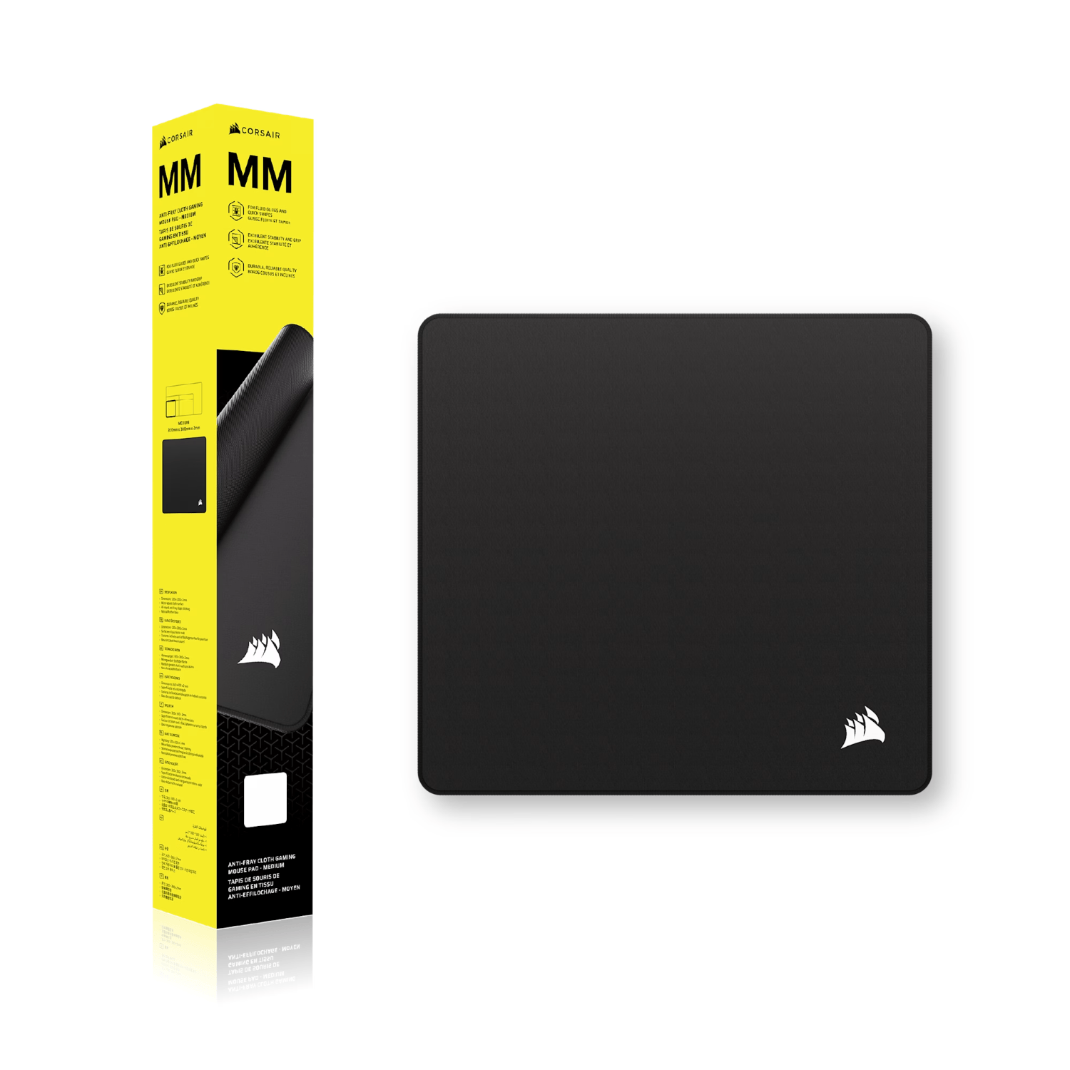 Corsair MM Anti-fray Cloth Gaming Mouse Pad Medium - Black 6
